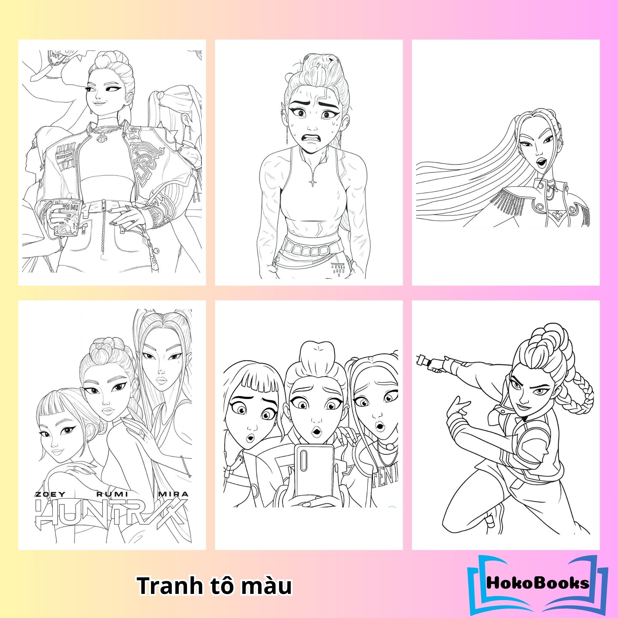 Tranh tô màu Kpop Demon Hunters A4_thumbnail_2