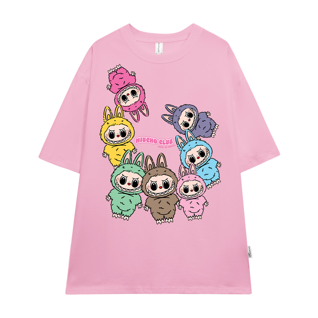 Áo phông labubu dễ thương form rộng ATD1451 Miucho vải cotton cổ tròn in mix_thumbnail_11