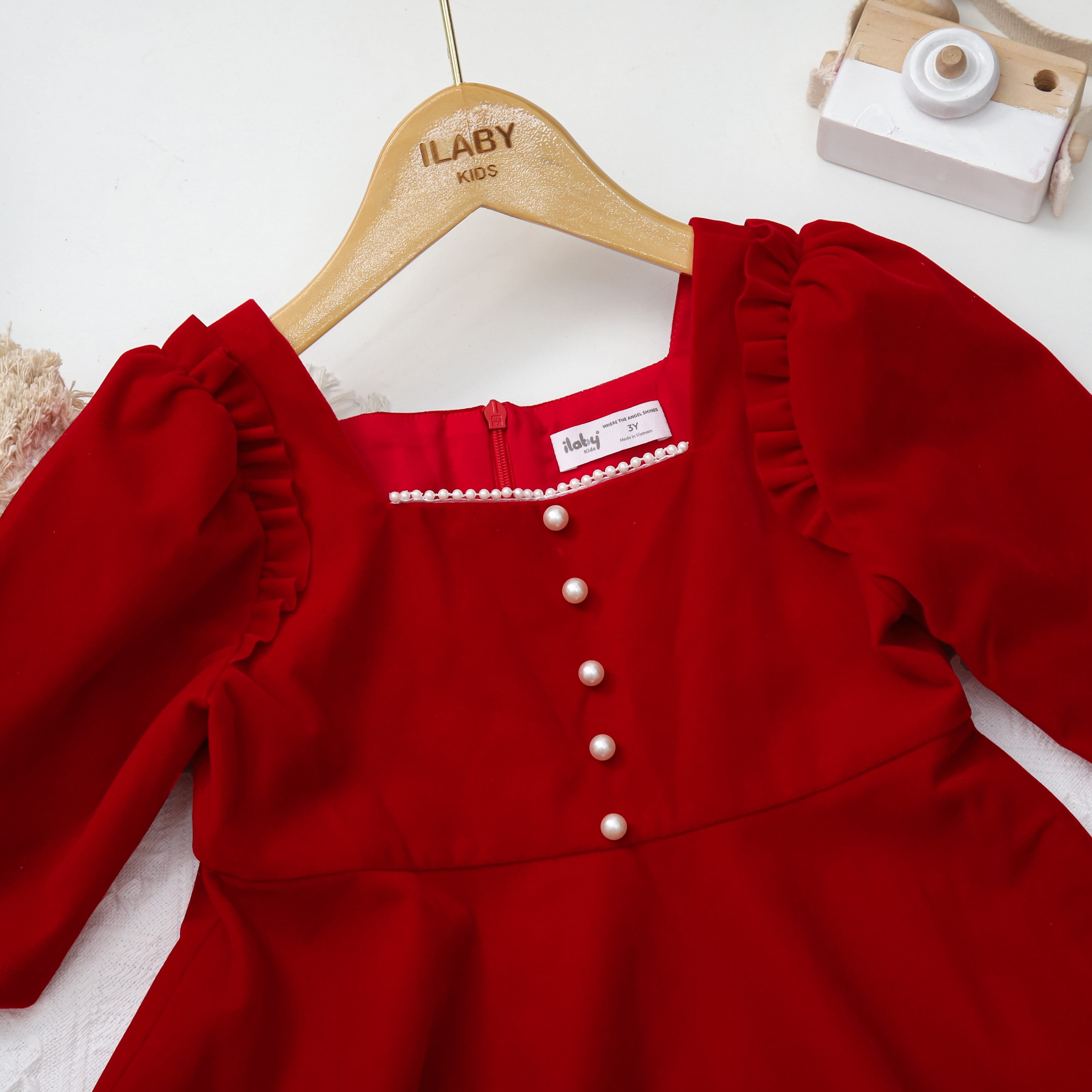 Váy nhung cổ vuông đính ngọc_thumbnail_6