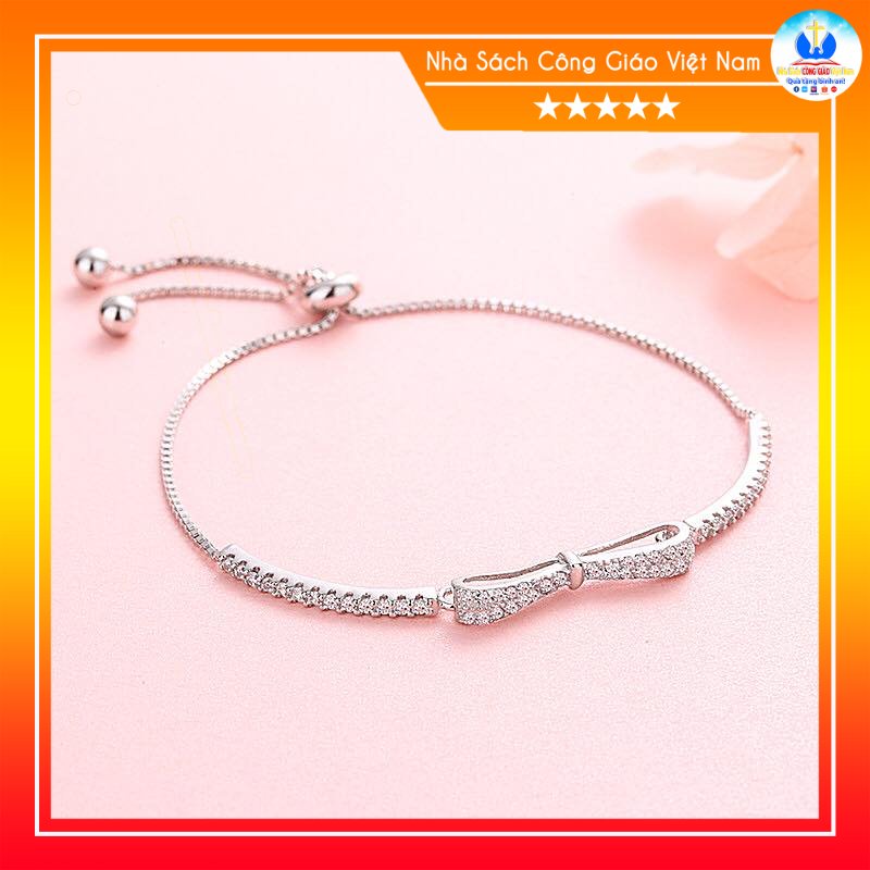 Lắc tay Bạc Thắt Nơ N02 Quà tặng sinh nhật, bạn gái, bạn bè, người thân ý nghĩa
