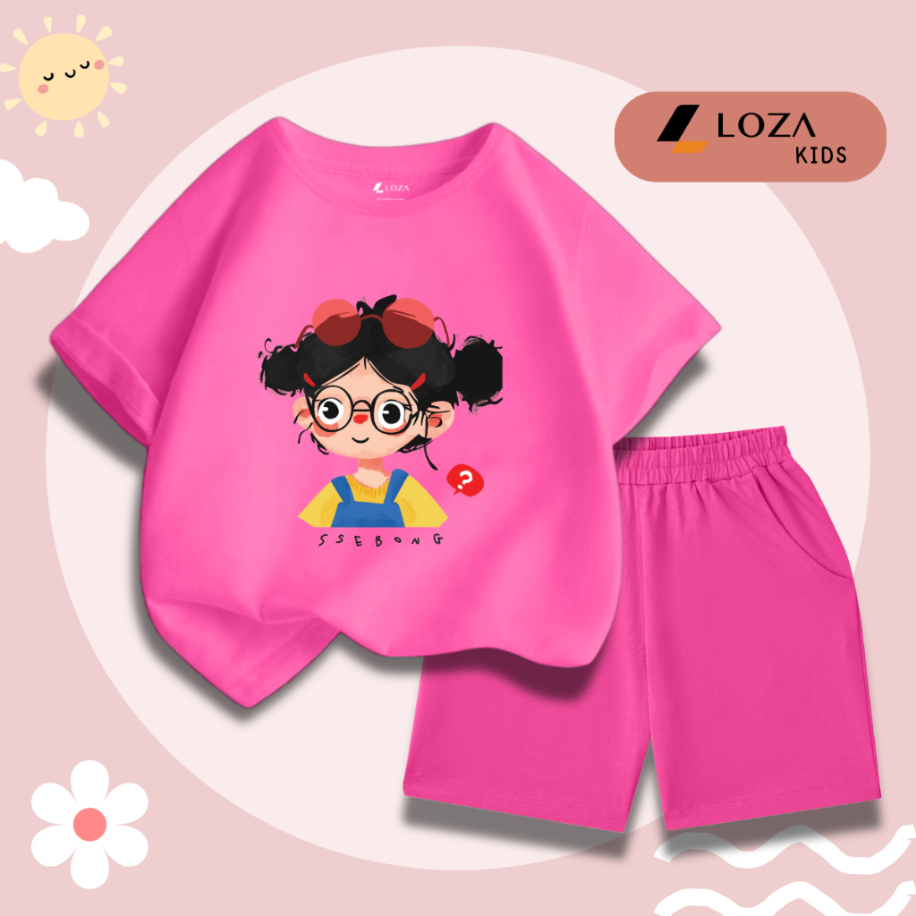 Đồ bộ bé gái in hình 'Bé gái đeo kính' -  Loza Kids SB358_thumbnail_1