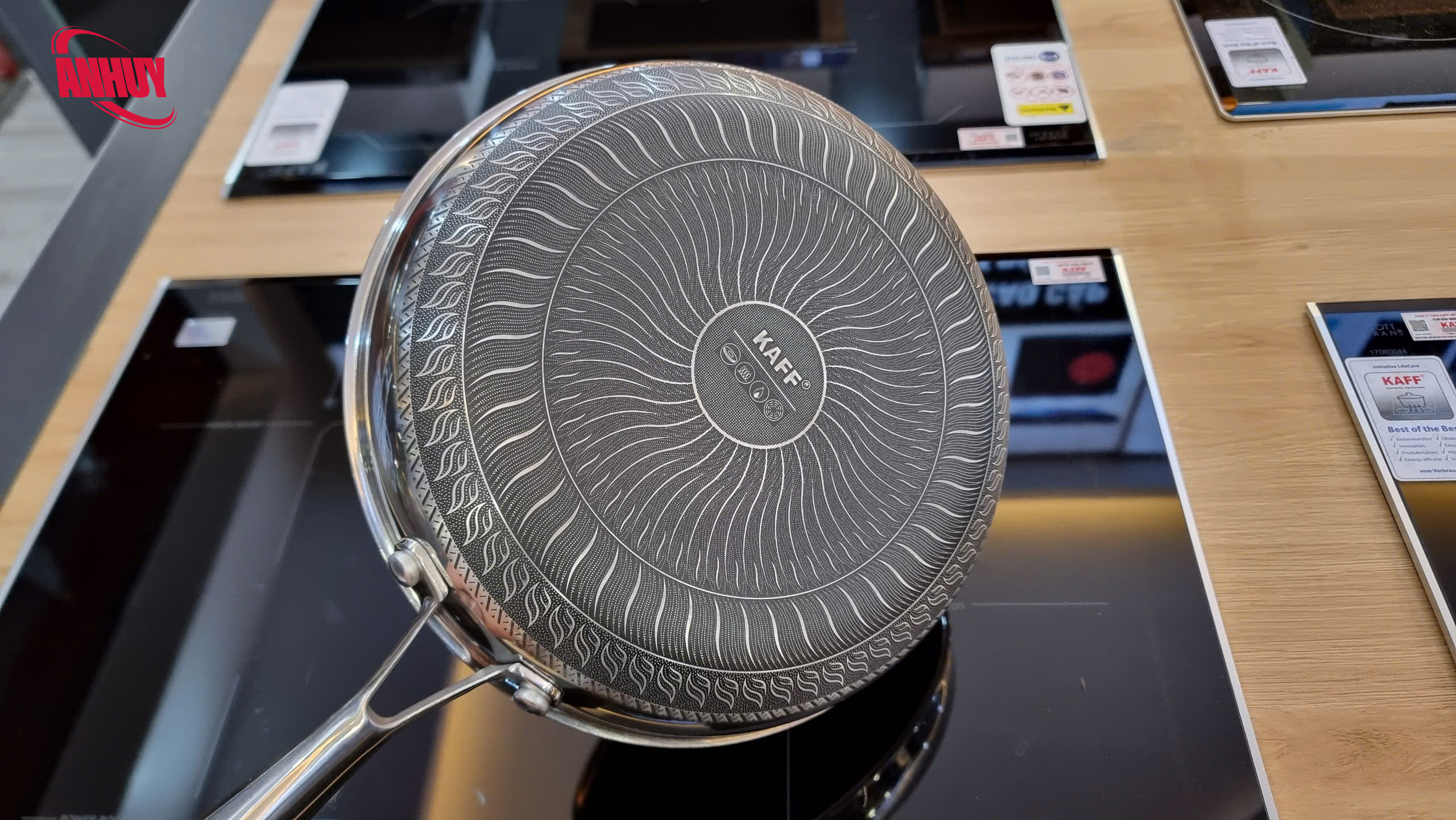 Chảo tổ ong chống dính 245IOHC  dạng tay cầm đáy liền 3 lớp Inox Sus304 vân chống trượt_thumbnail_8