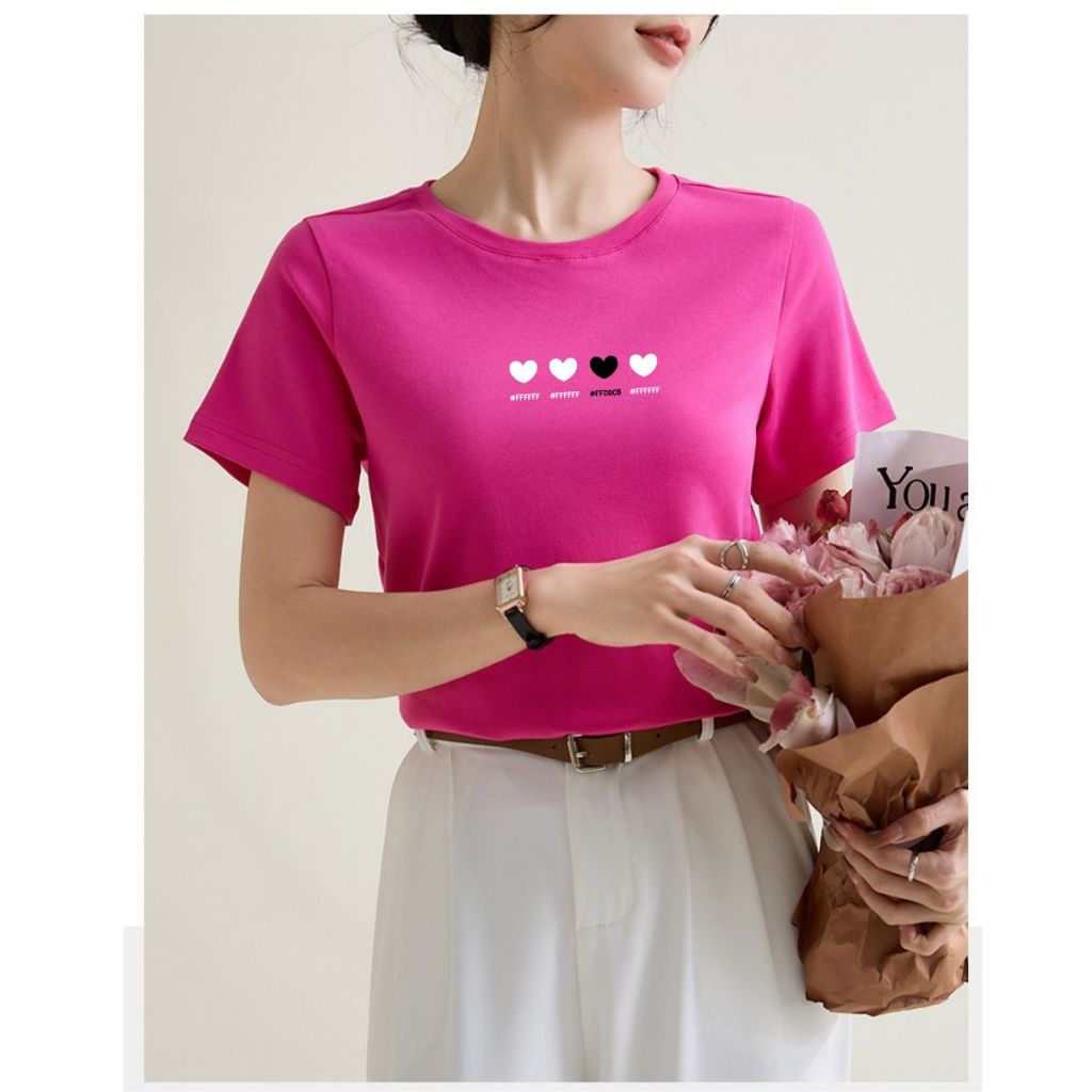 [Form Vừa] Áo thun nữ Loza hình tim nhiều màu chất liệu thun cotton mềm mịn -Áo phông mùa hè mã VT8132_thumbnail_4