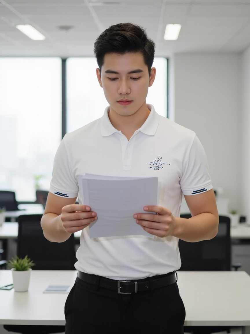 Áo polo nam form vừa 1927 Miucho Iconic vải cá sấu đứng form thoáng mát in basic_thumbnail_5