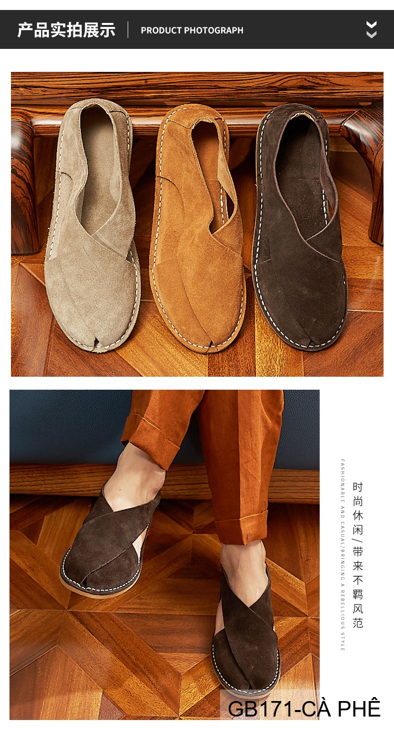 GB171 - Giày Lười Nam Da Lộn Bò Thiết Kế Bít Mũi, Thoáng Khí Chống Trượt, Phong Cách Thường Ngày_thumbnail_13