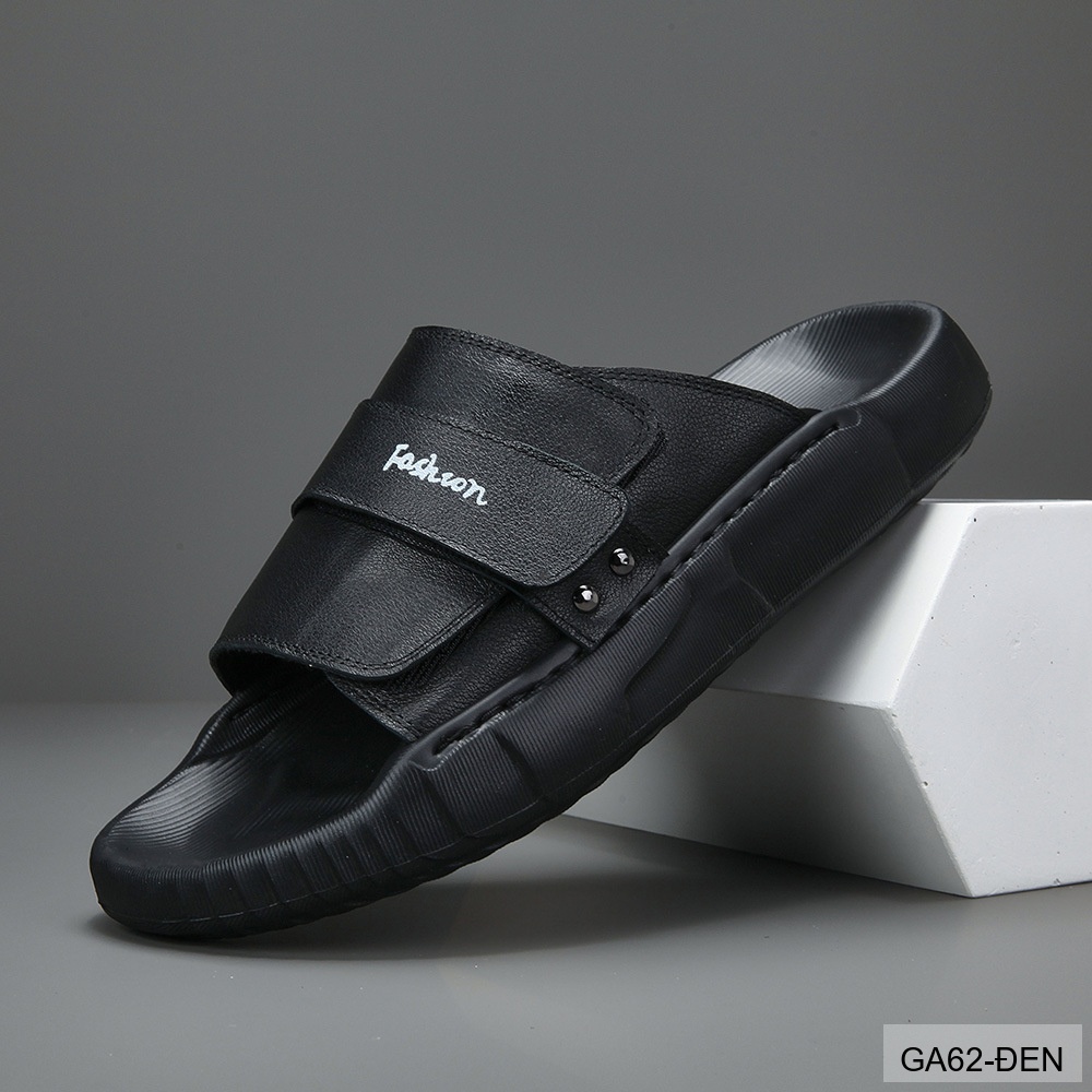 GA62 - Dép xỏ ngón nam phong cách Hàn, đế cao su êm ái, chất liệu da bò, 3 màu Trắng Xanh Lá Đen_thumbnail_17