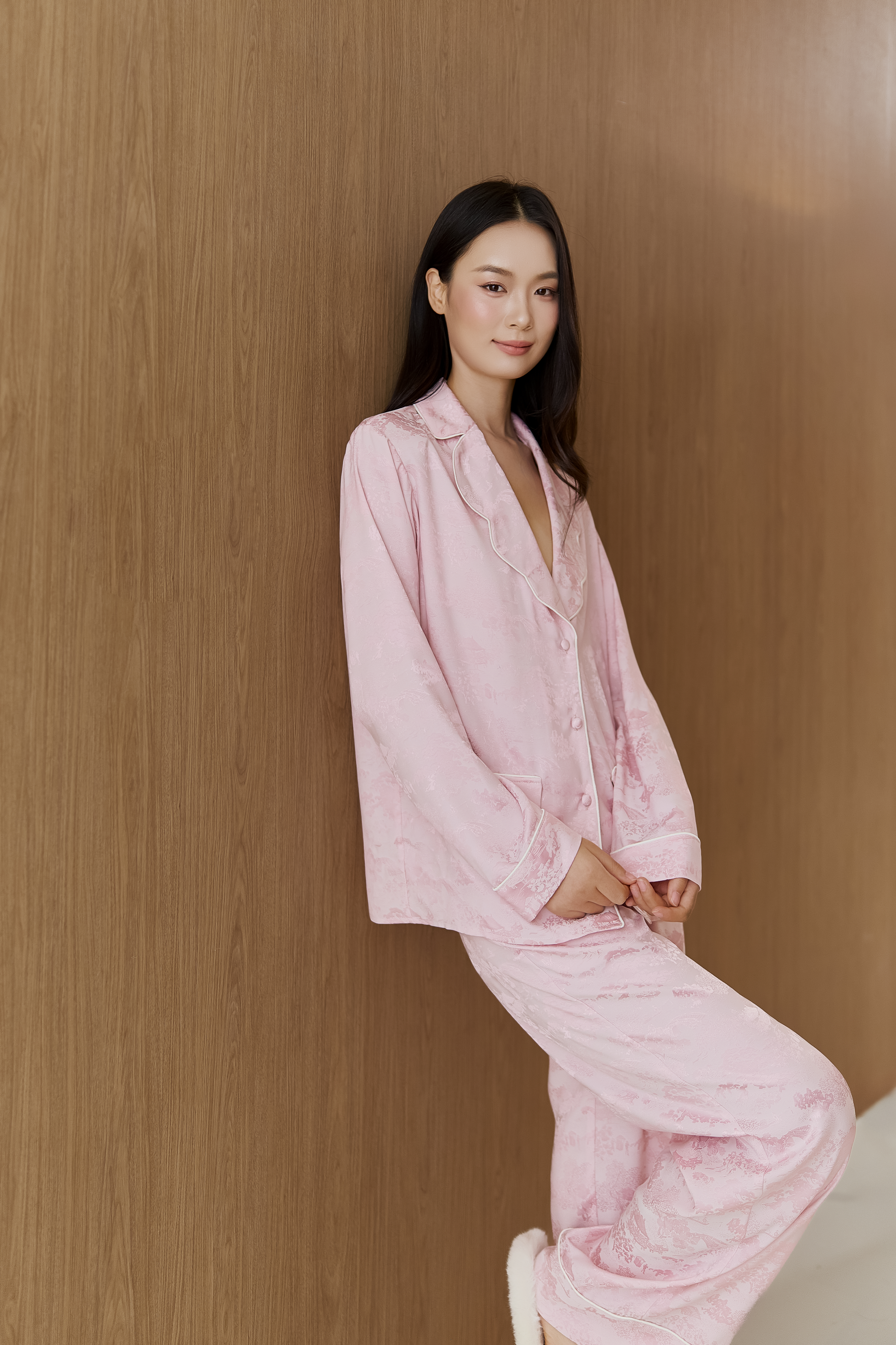 Bộ Gấm Áo Dài Tay, Quần Dài BN650