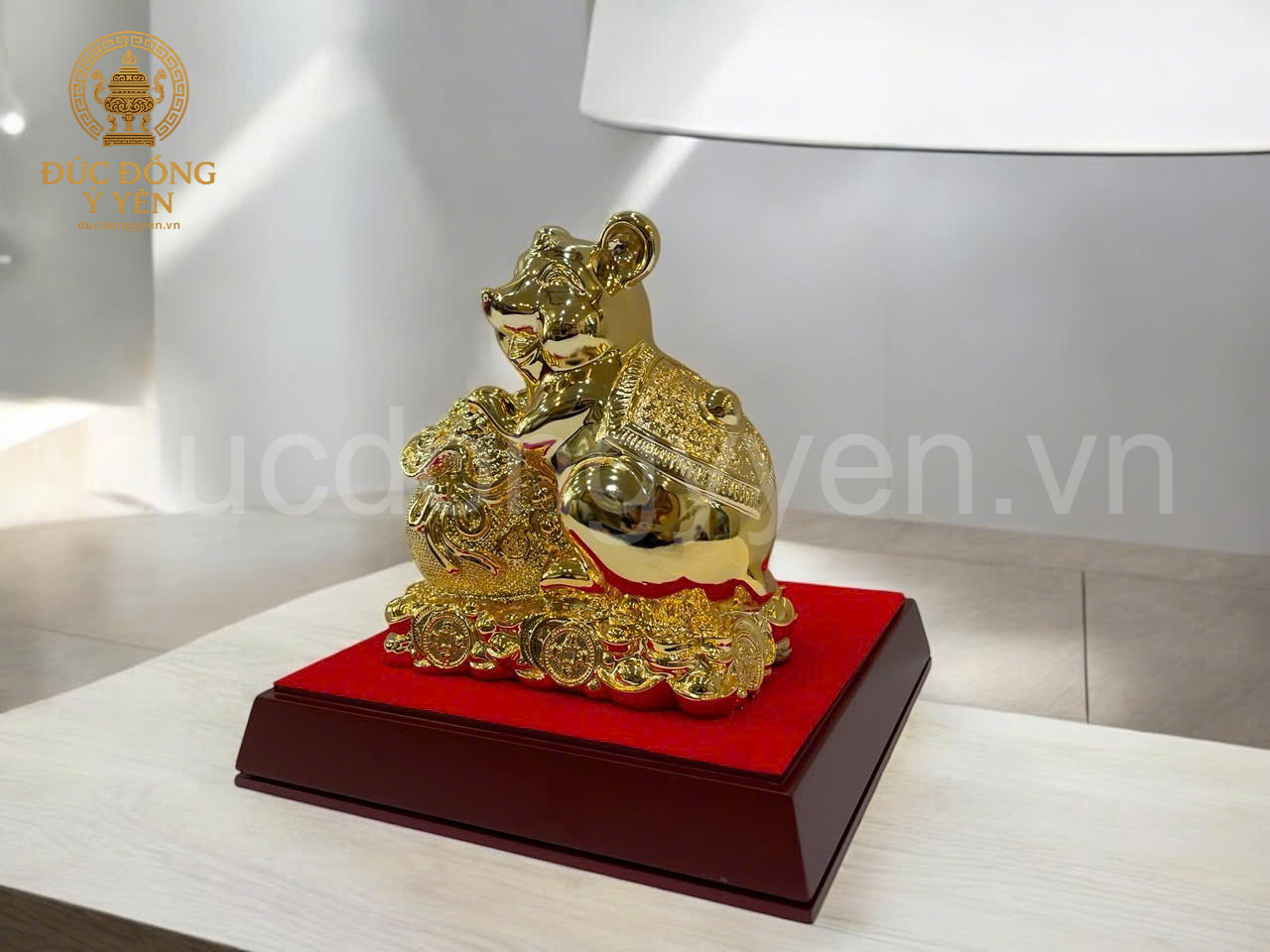 Tượng chuột ôm hũ tiền mạ vàng _thumbnail_1