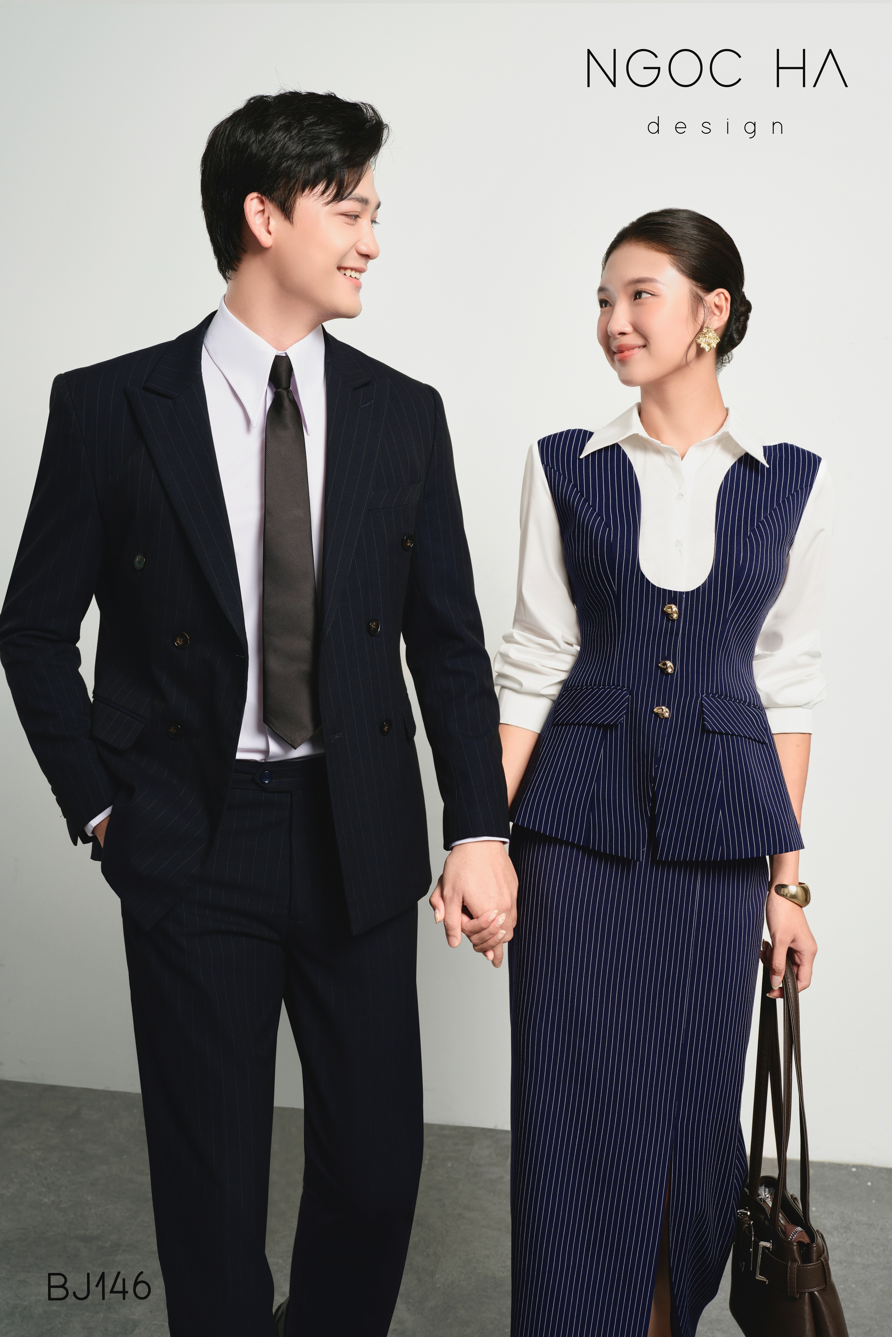 Camille Set_ Bộ Kẻ Sọc Mix Cổ Sơ Mi BJ146