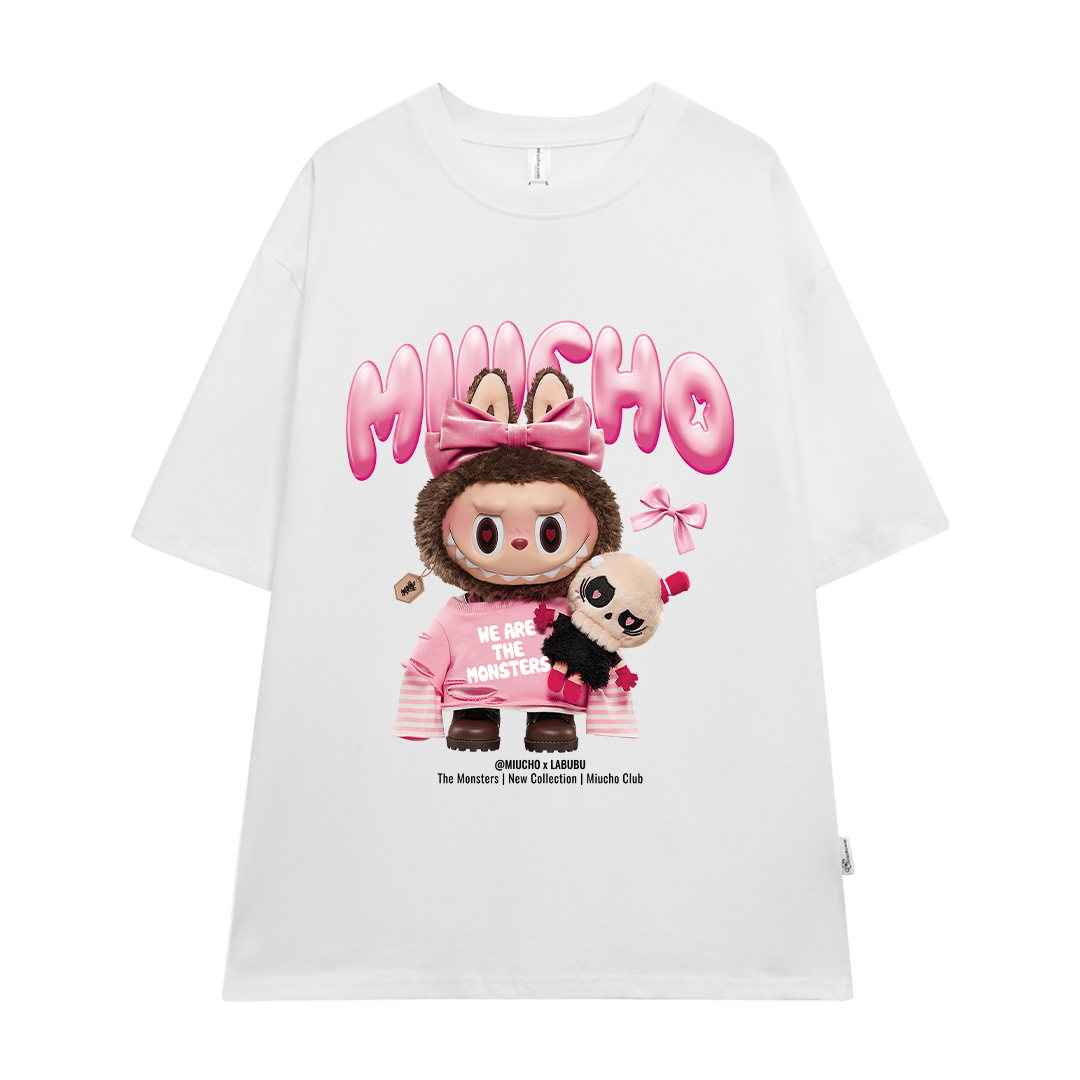 Áo thun labubu form rộng hottrend ATD1269 Miucho vải cotton thoáng mát cổ tròn in mix_thumbnail_13