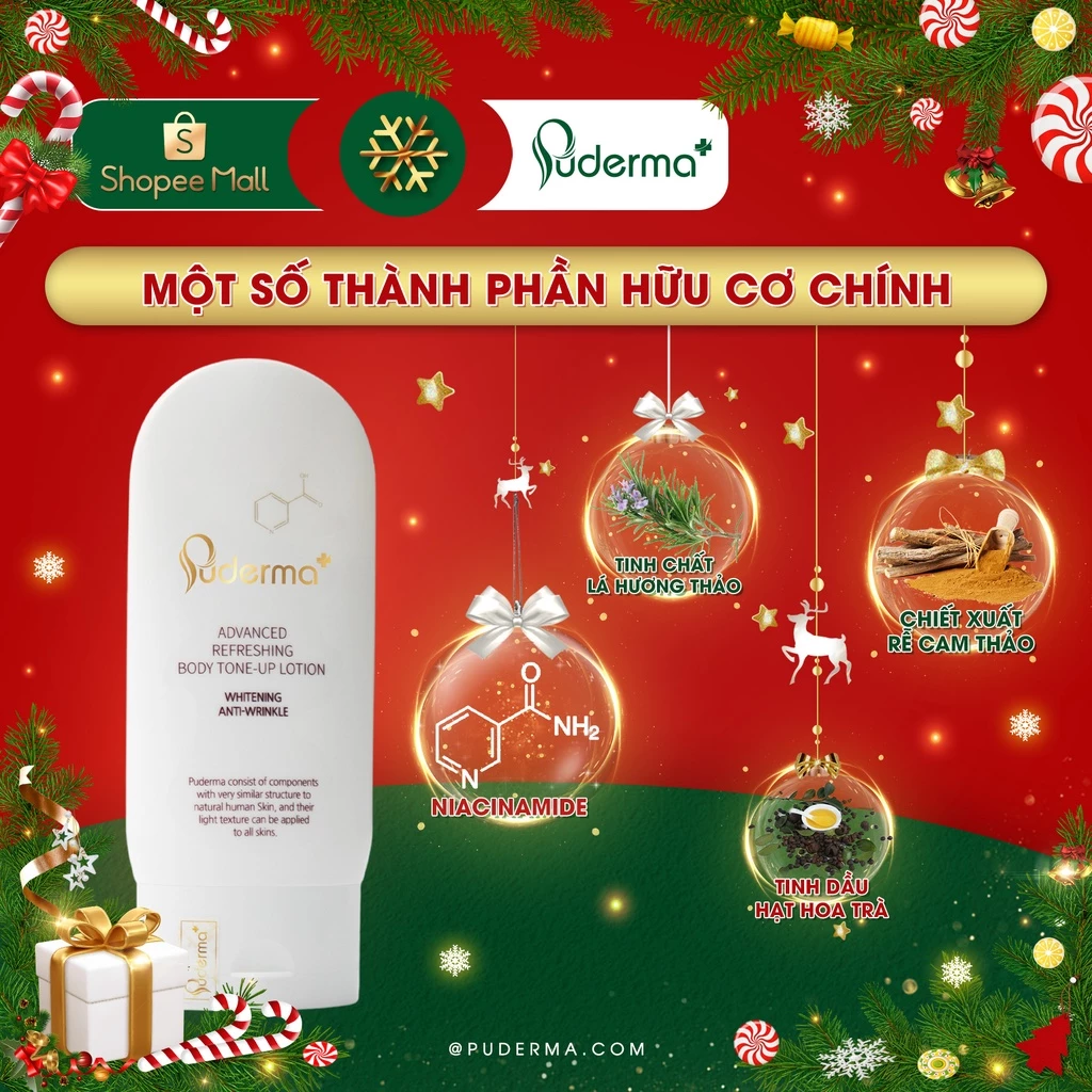 Sữa dưỡng thể Puderma trắng da body dưỡng ẩm cao cấp Hàn Quốc 120ml