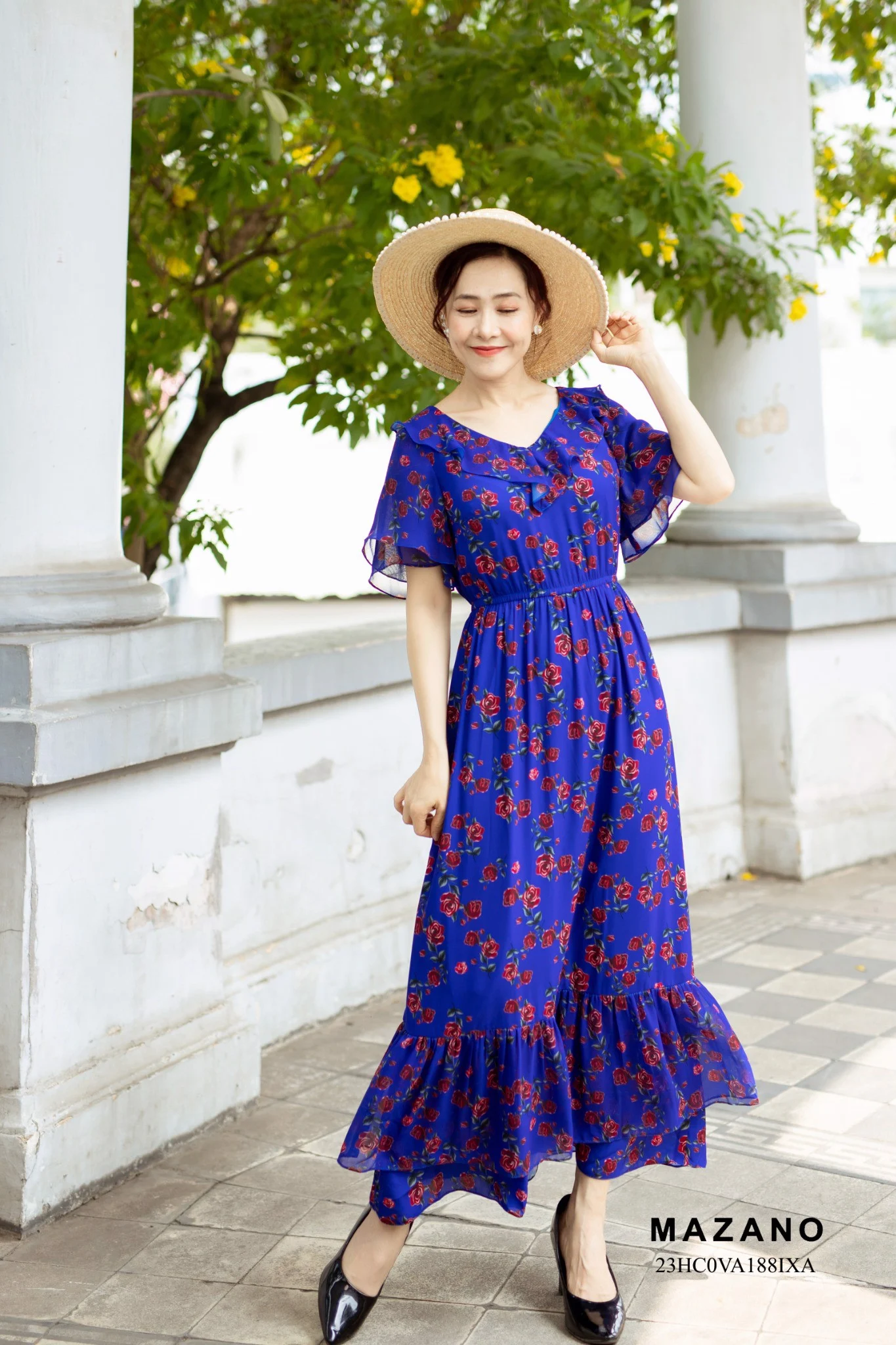 Đầm xanh chân rủ phối bèo nữ tính_thumbnail_4