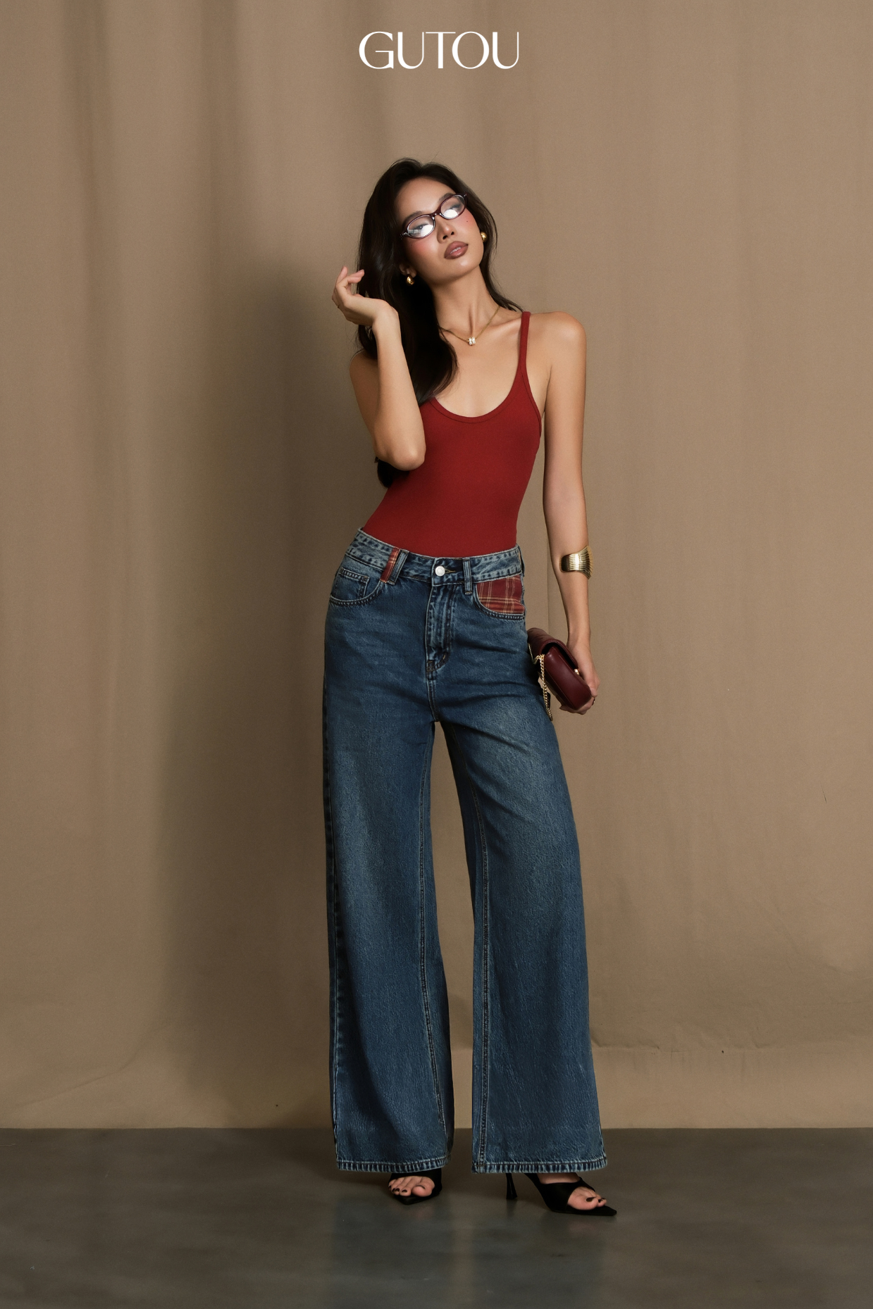 [ GUTOU ] Quần Jeans Suông The Preppy (Túi Caro)_thumbnail_4