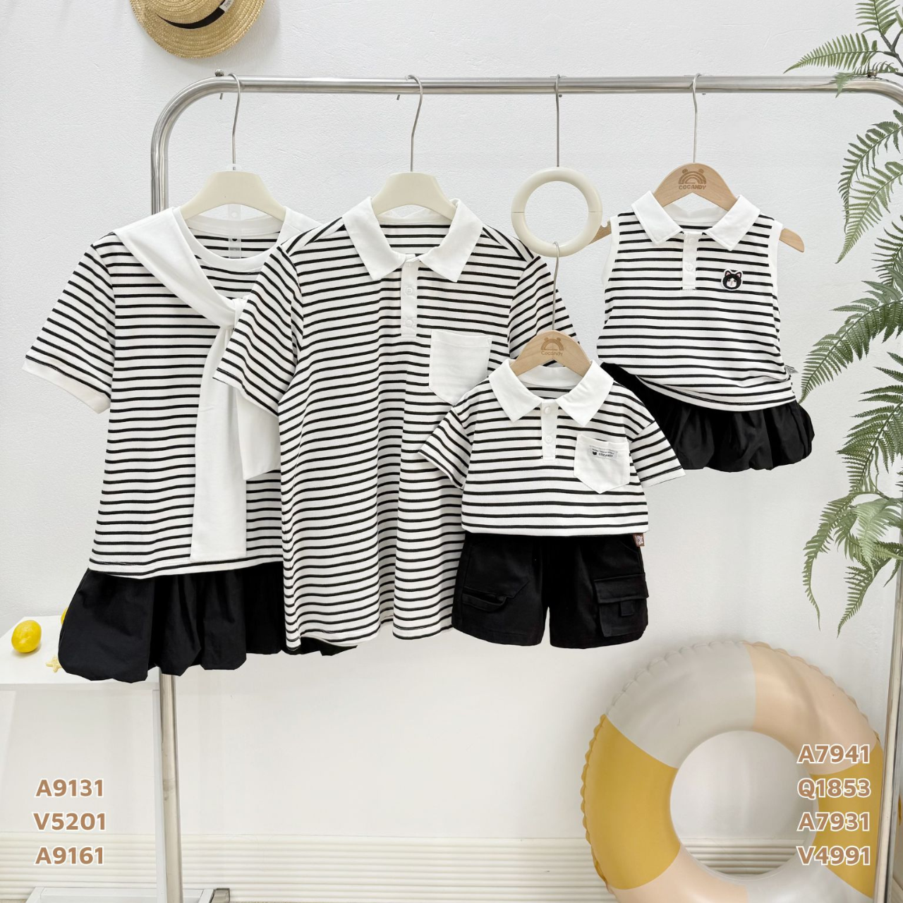 Áo cộc kẻ ĐEN TRẮNG thủy thủ NỮ_thumbnail_3