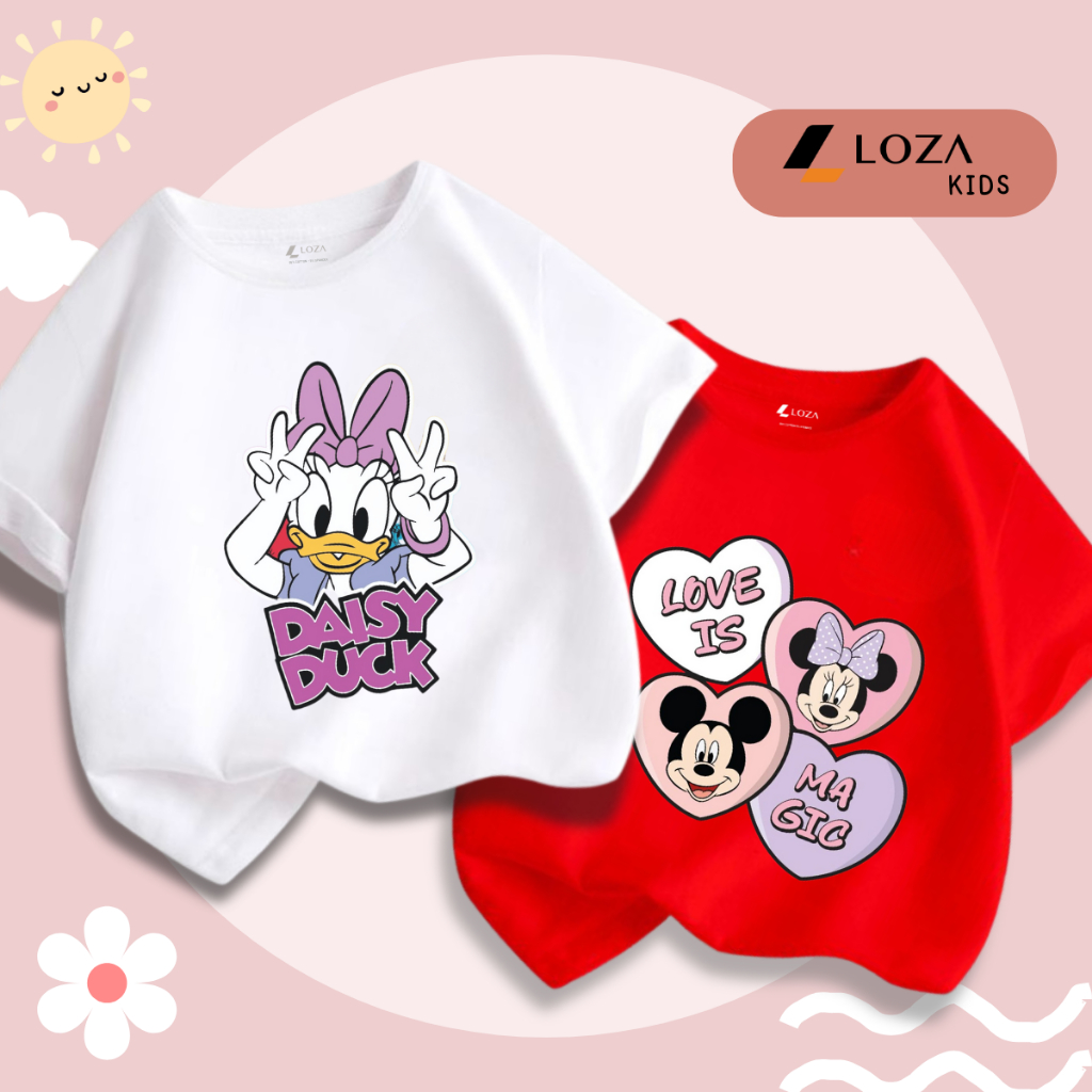 Áo thun bé gái in hình Mickey Vịt Donal - Loza Kids Mã CA005_thumbnail_3