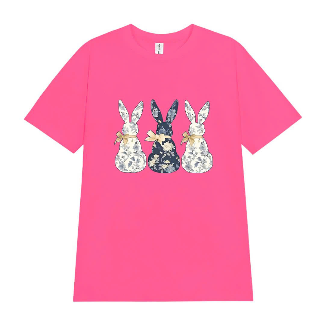 Áo thun nữ form vừa regular dáng ngắn ARD2343 Miucho vải cotton thoáng mát in hình thỏ dễ thương_thumbnail_9