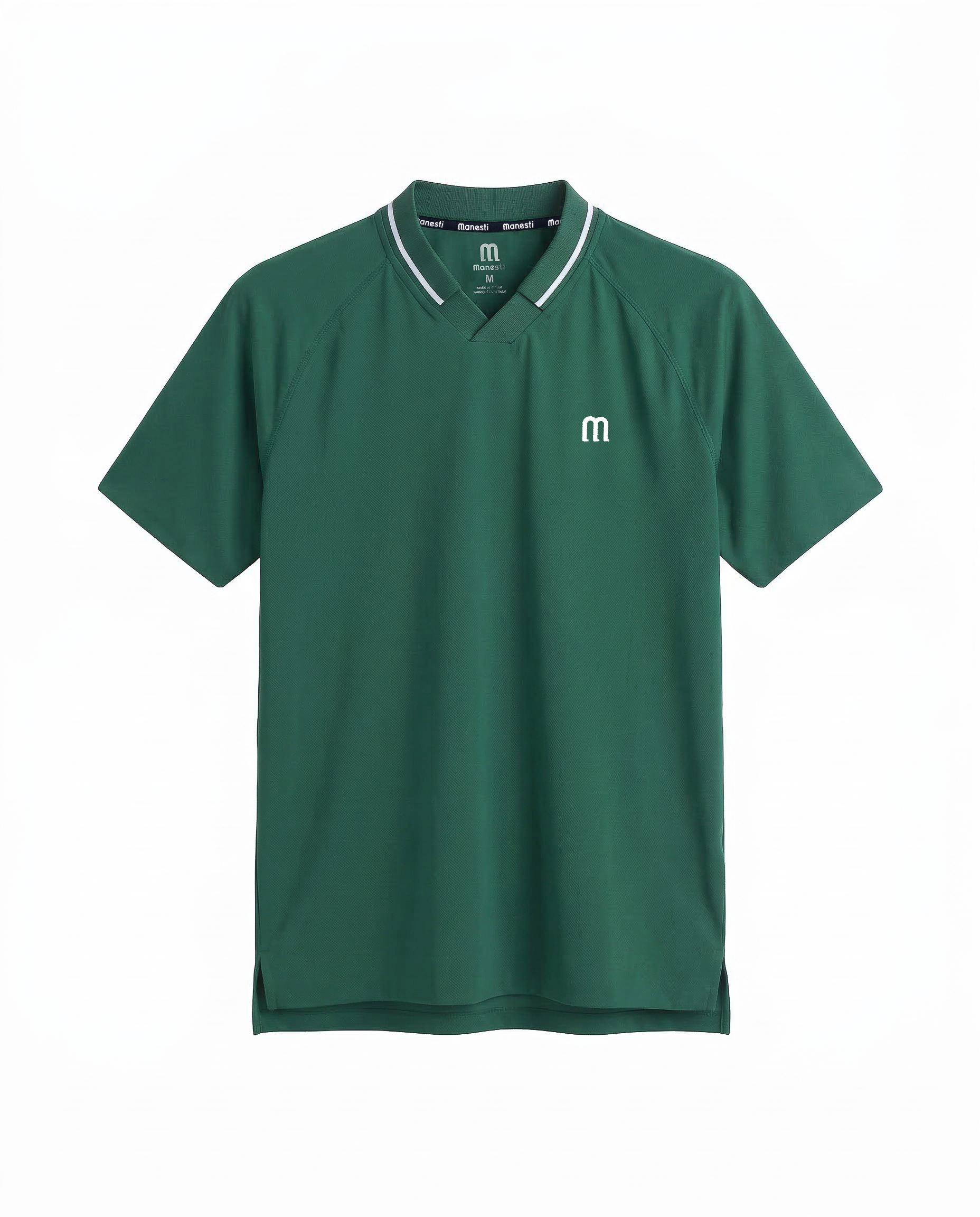 ÁO CỔ TRÒN MANESTI  POLY HỌA TIẾT m VIỀN QUANH CỔ