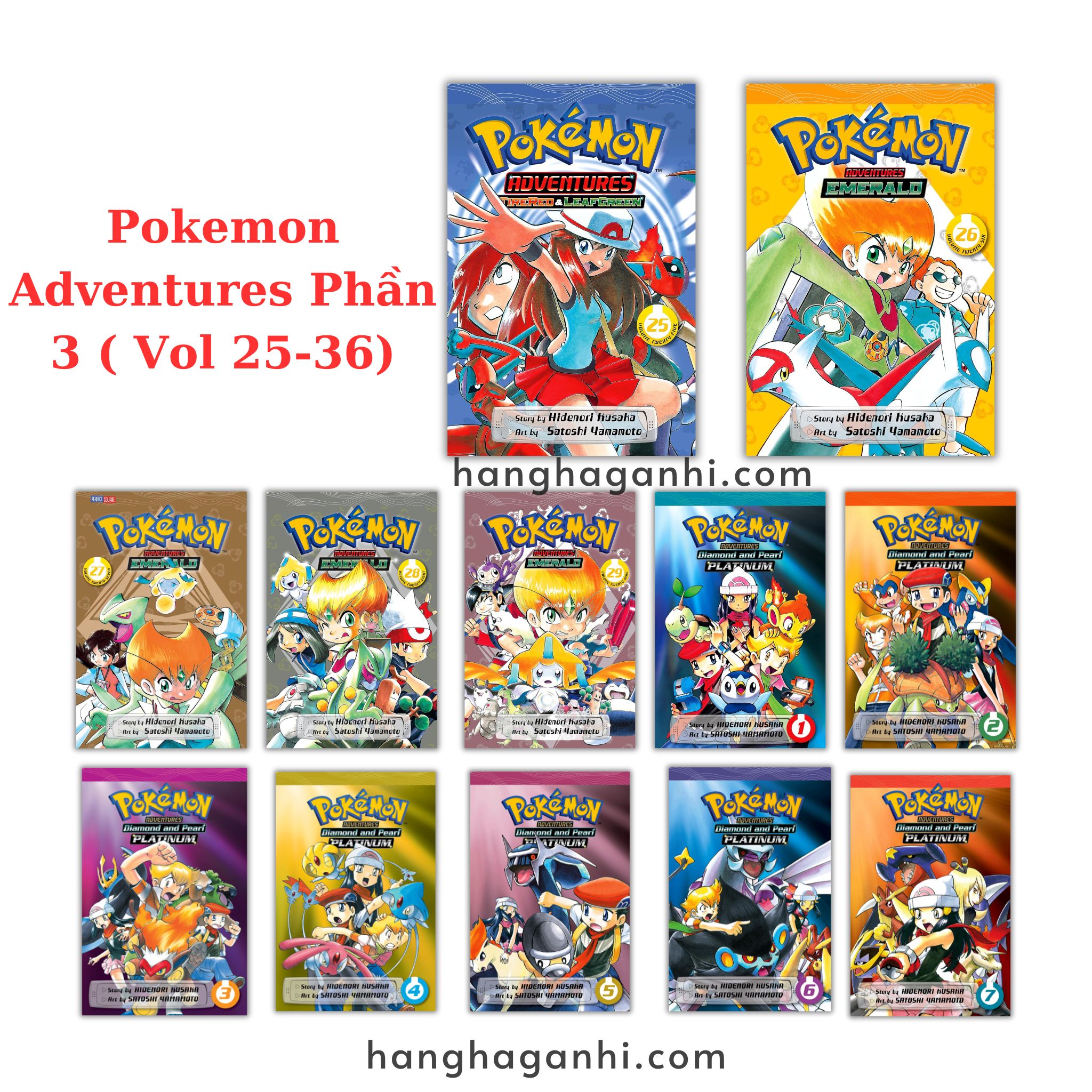 Truyện Tranh Manga Pokemon Adventures Phần 3 ( Vol 25-36)| Bản Tiếng Anh