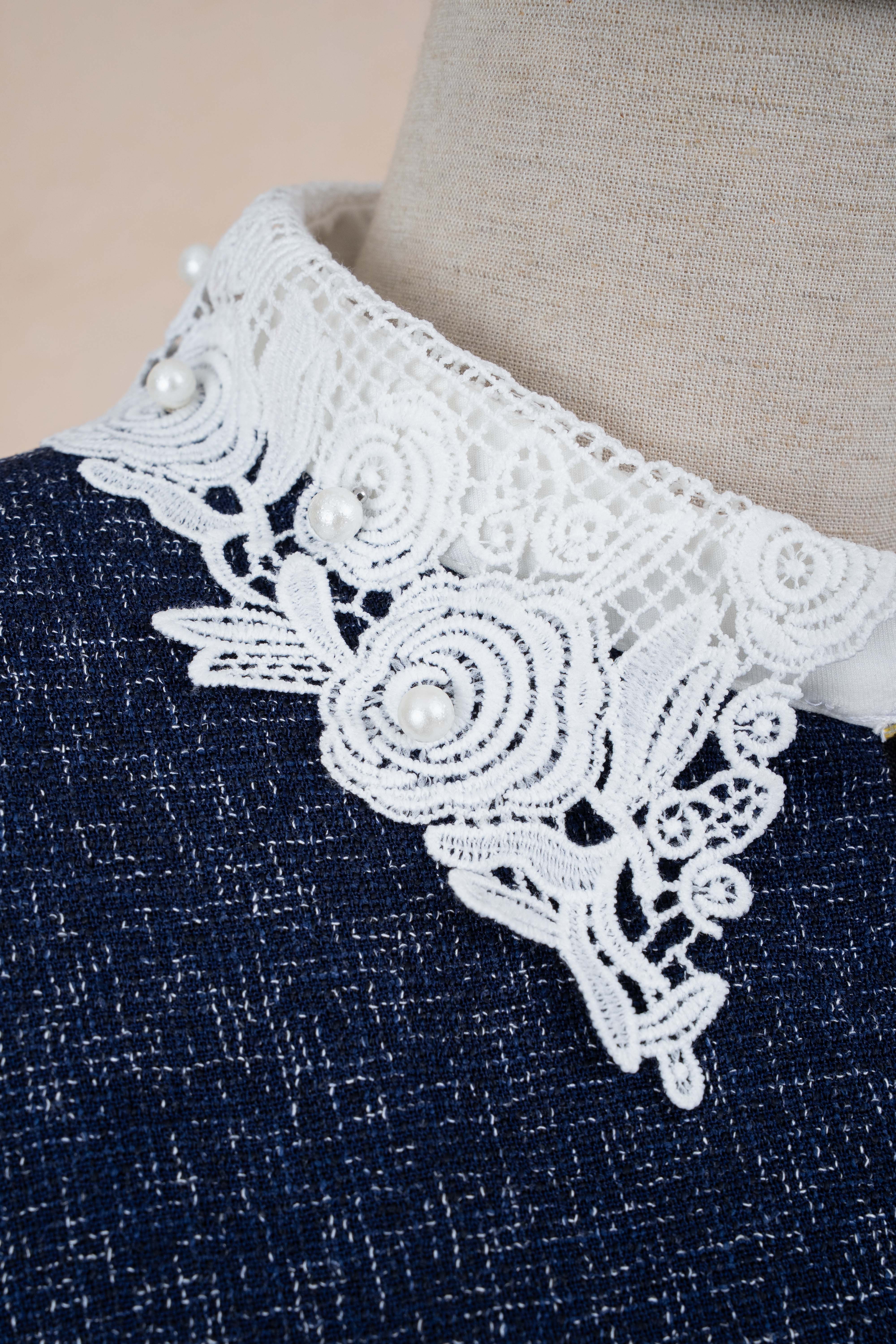 Đầm Xếp Ly Khoá Ngực Cổ Ren_thumbnail_3