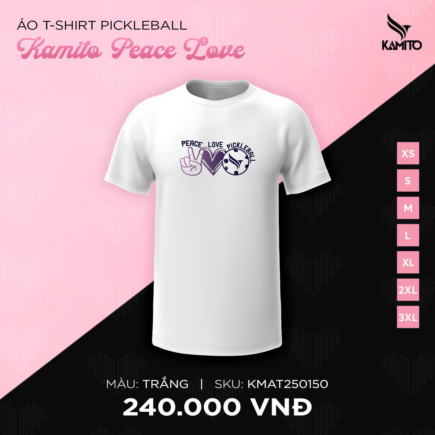 ÁO T-SHIRT PICKLEBALL KAMITO PEACE LOVE_thumbnail_1