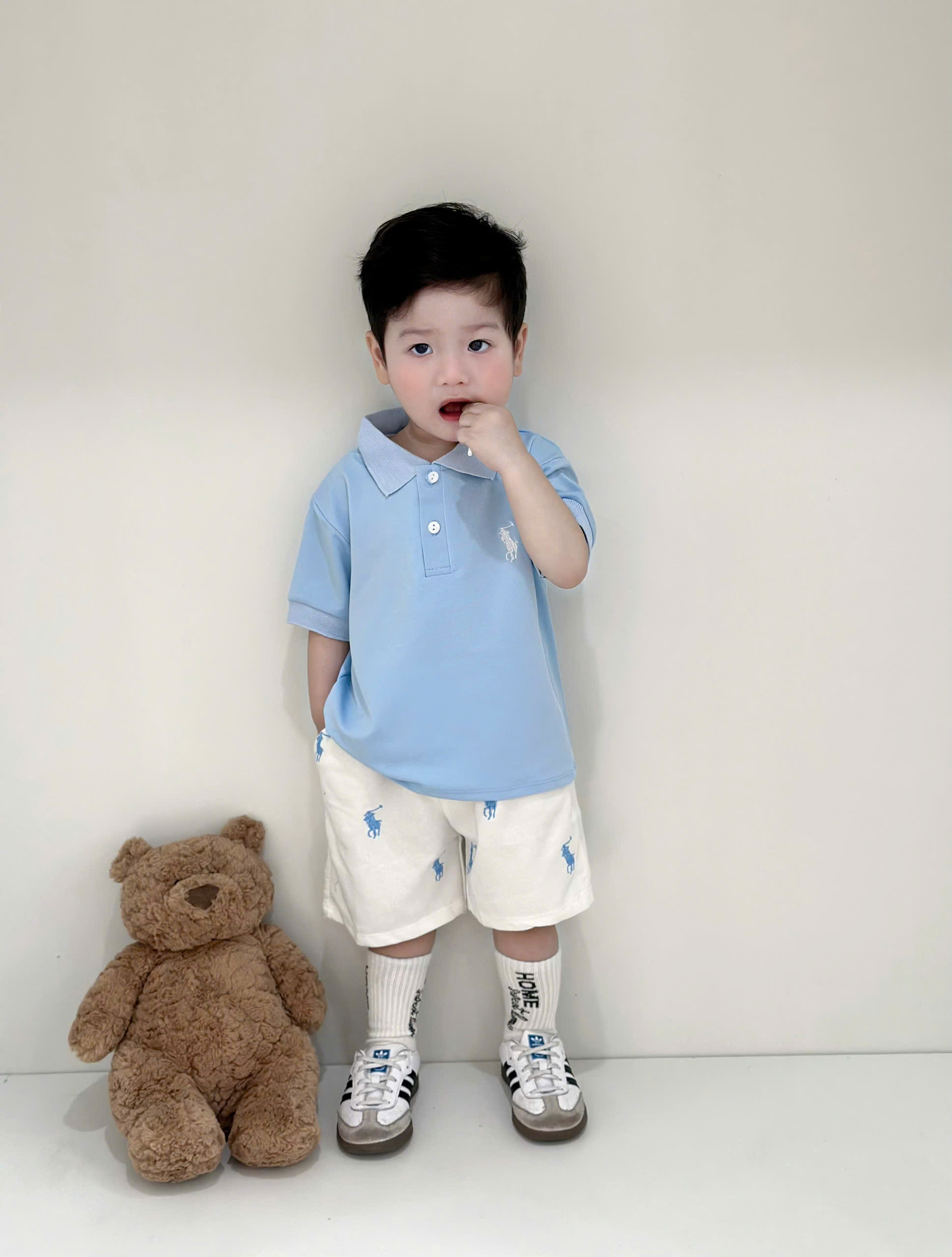 C67 BỘ POLO XANH TRỜI THÊU NGỰA - A117.1748