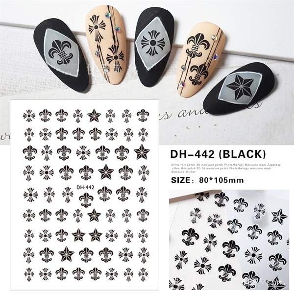 Sticker Hoa văn + họa tiết DH-442 Đen