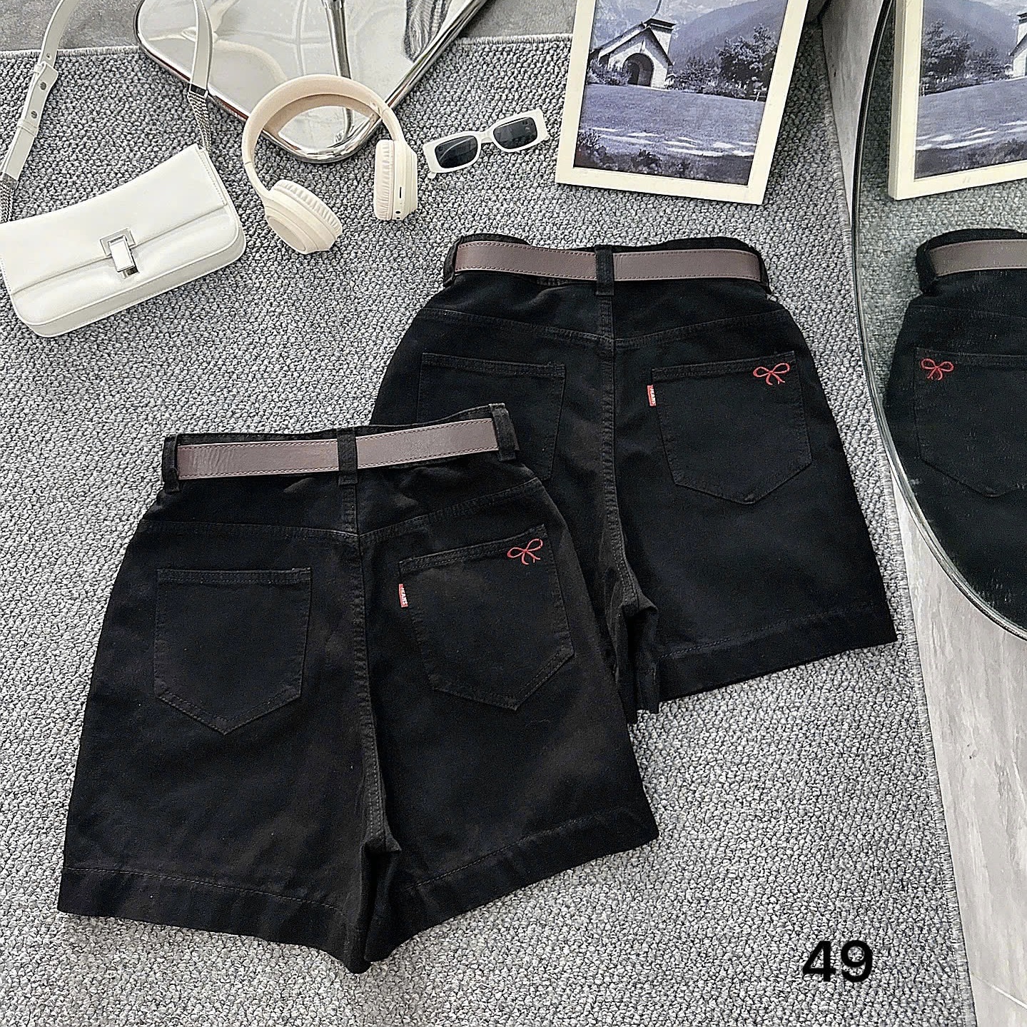 Quần short lửng thêu nơ kaki jean bigsize QSJ049 dành cho nàng béo mập từ 55-90kg_thumbnail_7