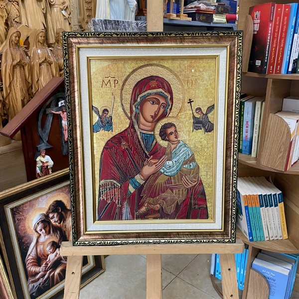 Tranh Đức Mẹ Hằng Cứu Giúp 40x50cm giấy Italia cao cấp_thumbnail_3