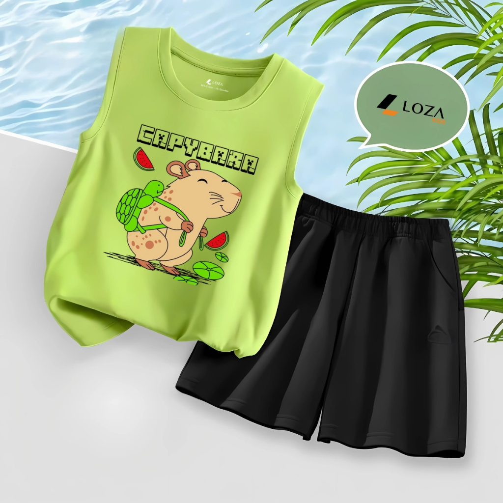 Bộ ba lỗ bé trai in hình 'Capypara đeo cặp'- Loza Kids BL424_thumbnail_0