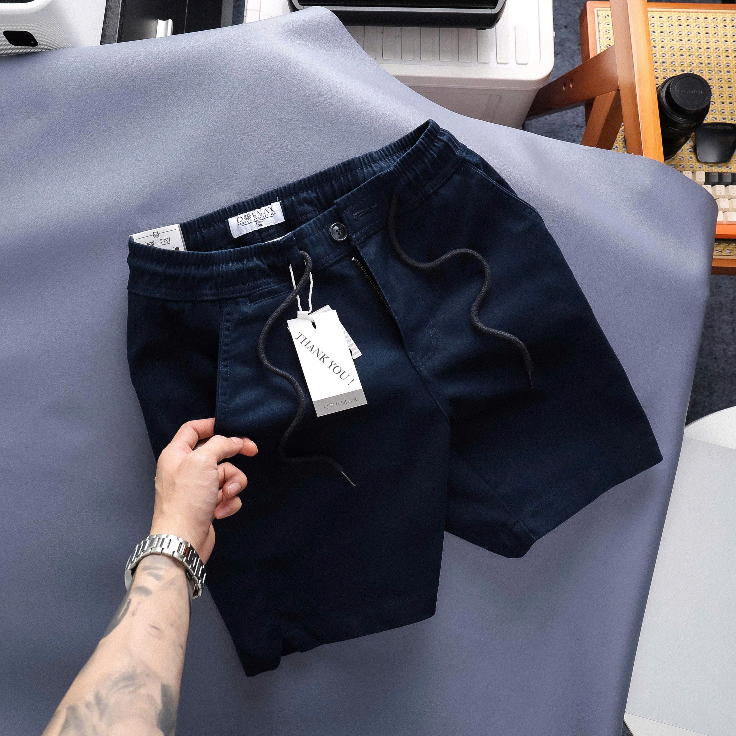 Quần short lưng thun 5M nam ( ĐEN )_thumbnail_2