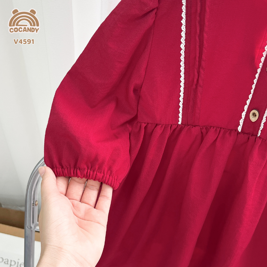 Váy dài ĐỎ ngực phối ren TRẮNG_thumbnail_4