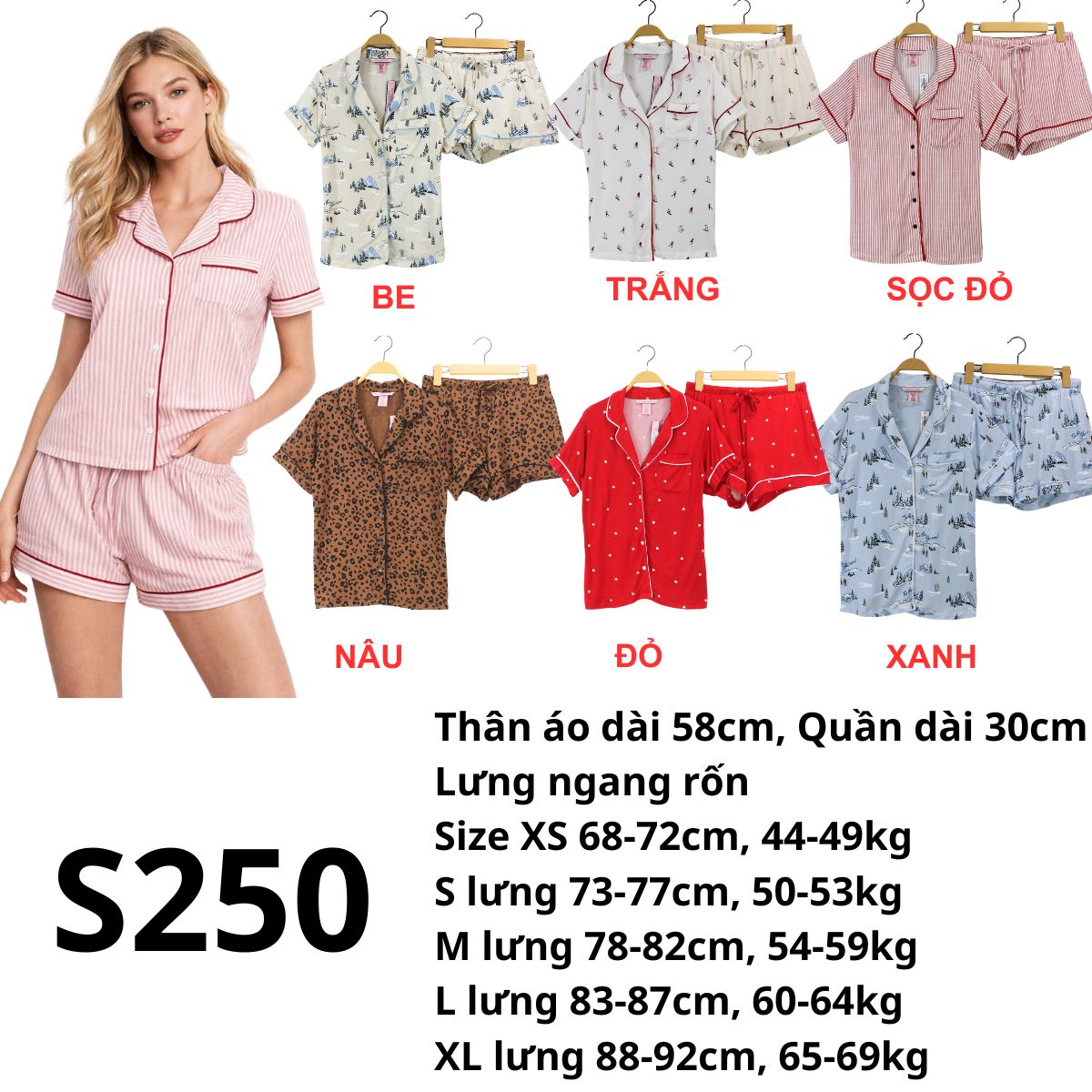 S250- SET BỘ PIZAMA NGẮN