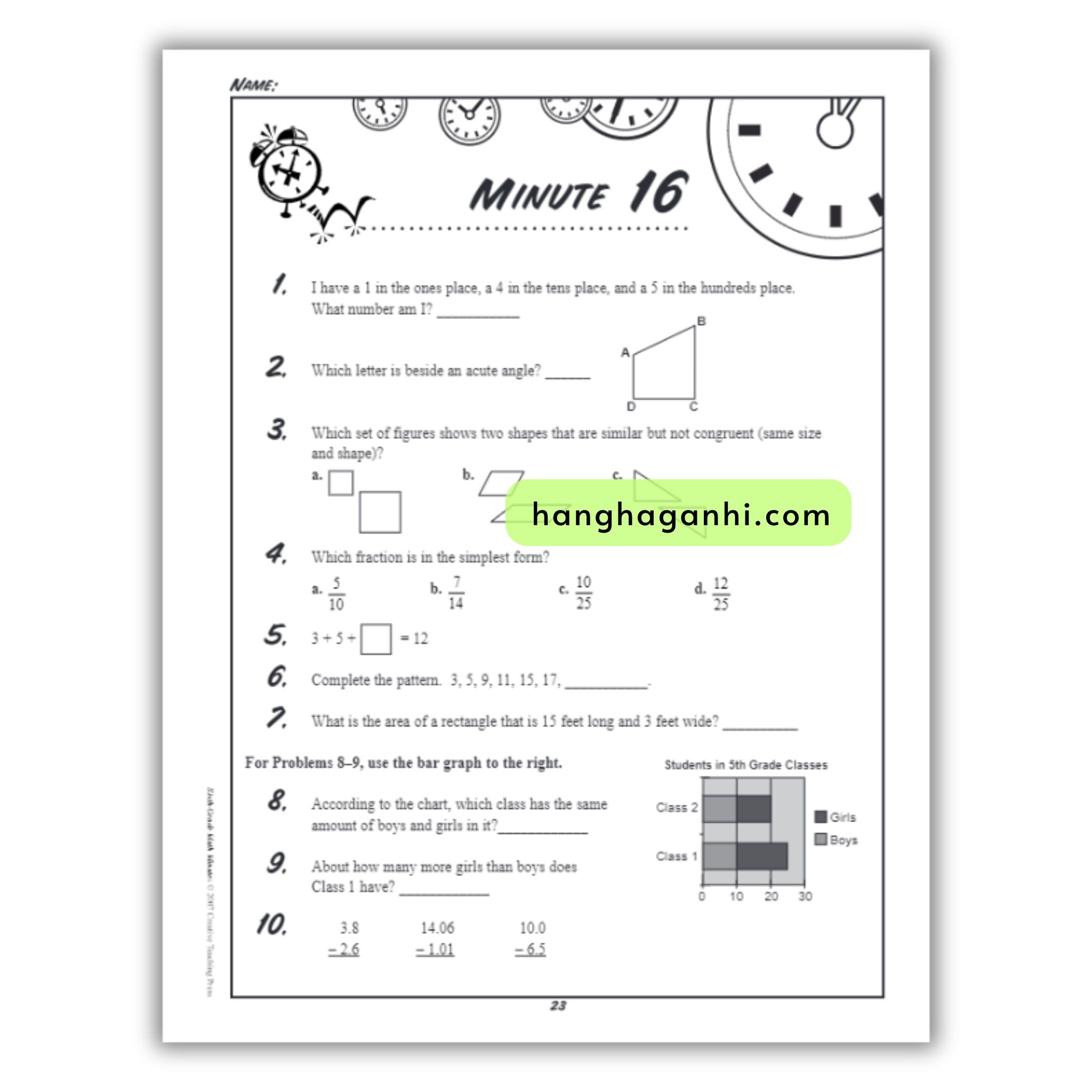 Math Minutes Grade 6- Sách Toán Tiếng Anh cho bé lớp 6_thumbnail_4