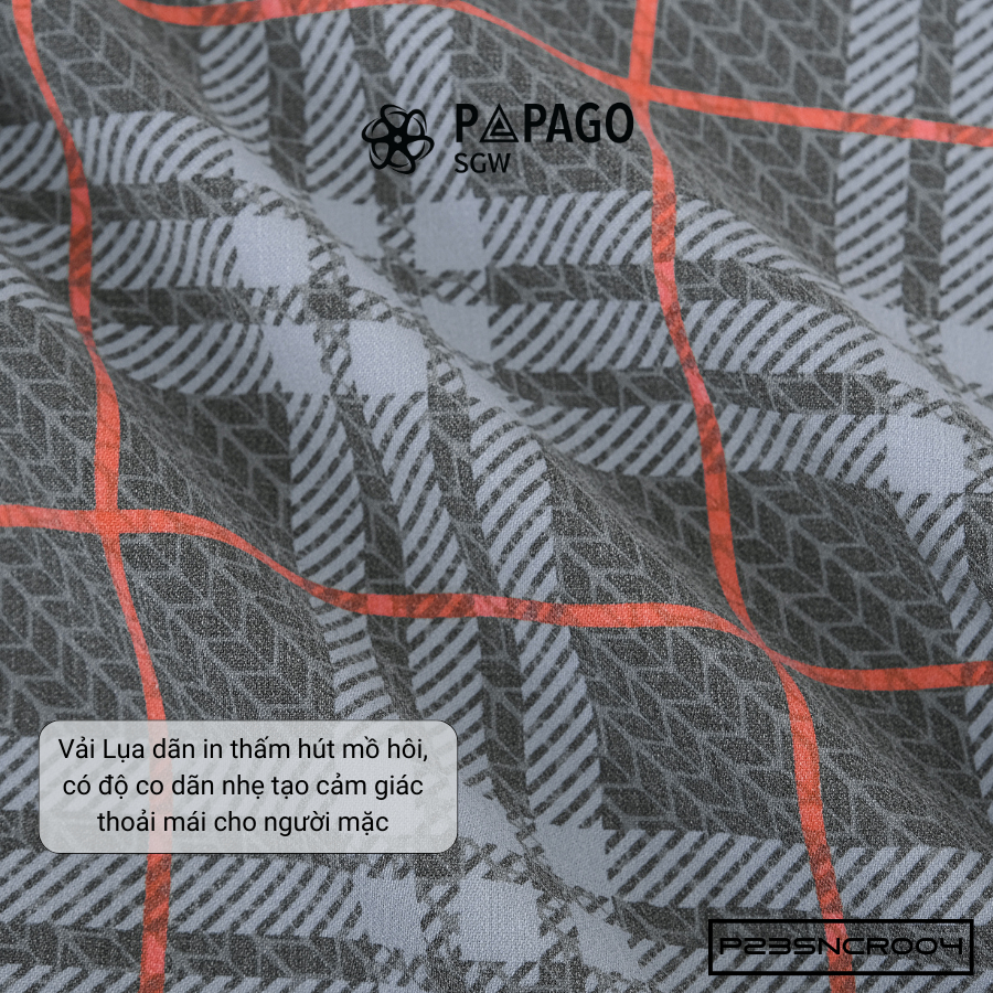Áo sơ mi nam trung niên PAPAGO tay ngắn lai bầu vải lụa sọc caro - P23SNCR004_thumbnail_5