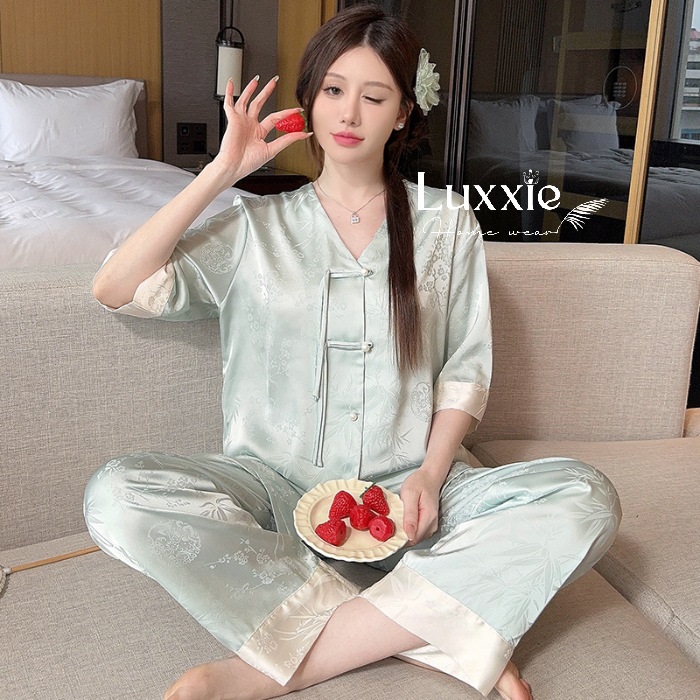 N78 Pijama lụa tay lửng khuy dây phong cách trung hoa_thumbnail_5