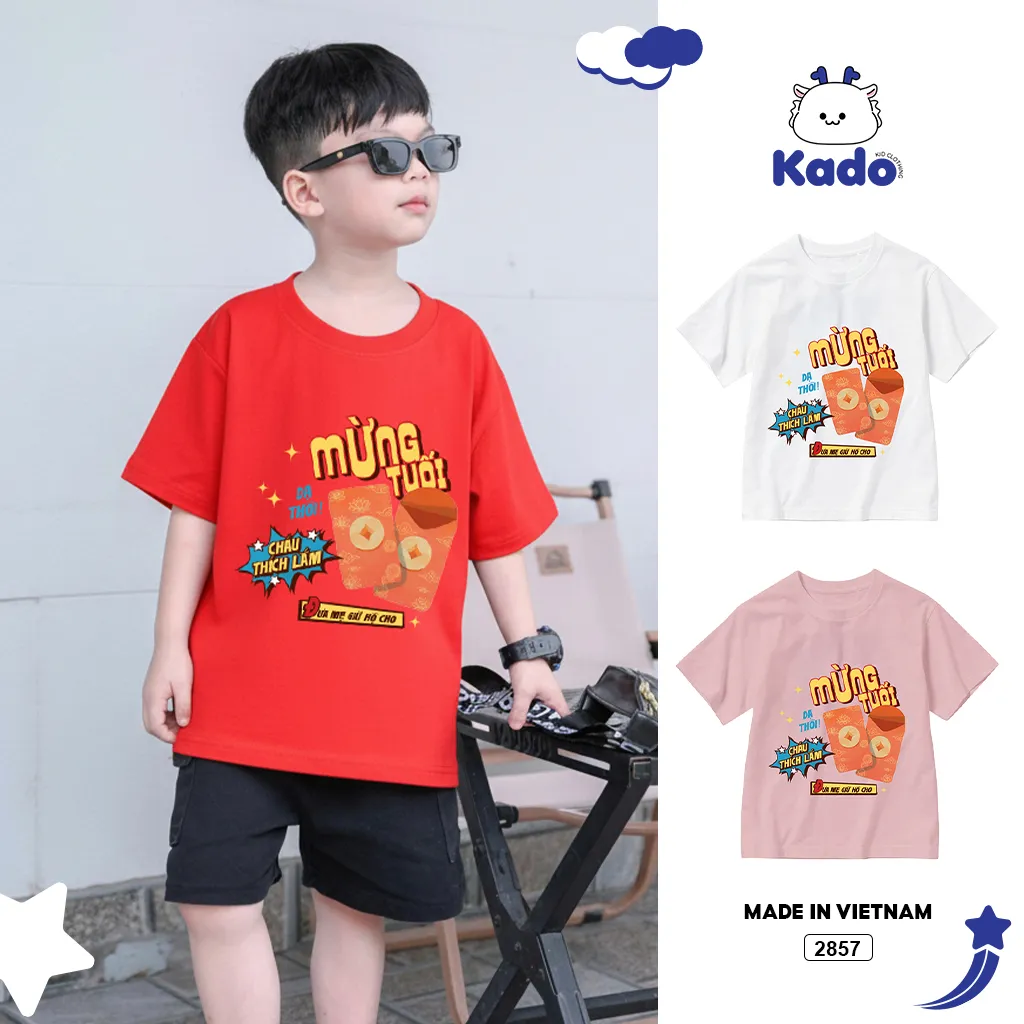 Áo thun kid Kado vải cotton dày dặn thoáng mát nhiều màu Mừng tuổi cho bé in mix 2857_thumbnail_11