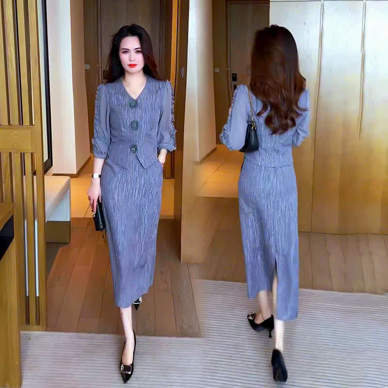 17190-Set áo tay lở kèm chân  váy suông xám  ghi (thun xốp nhật, voan)_thumbnail_5