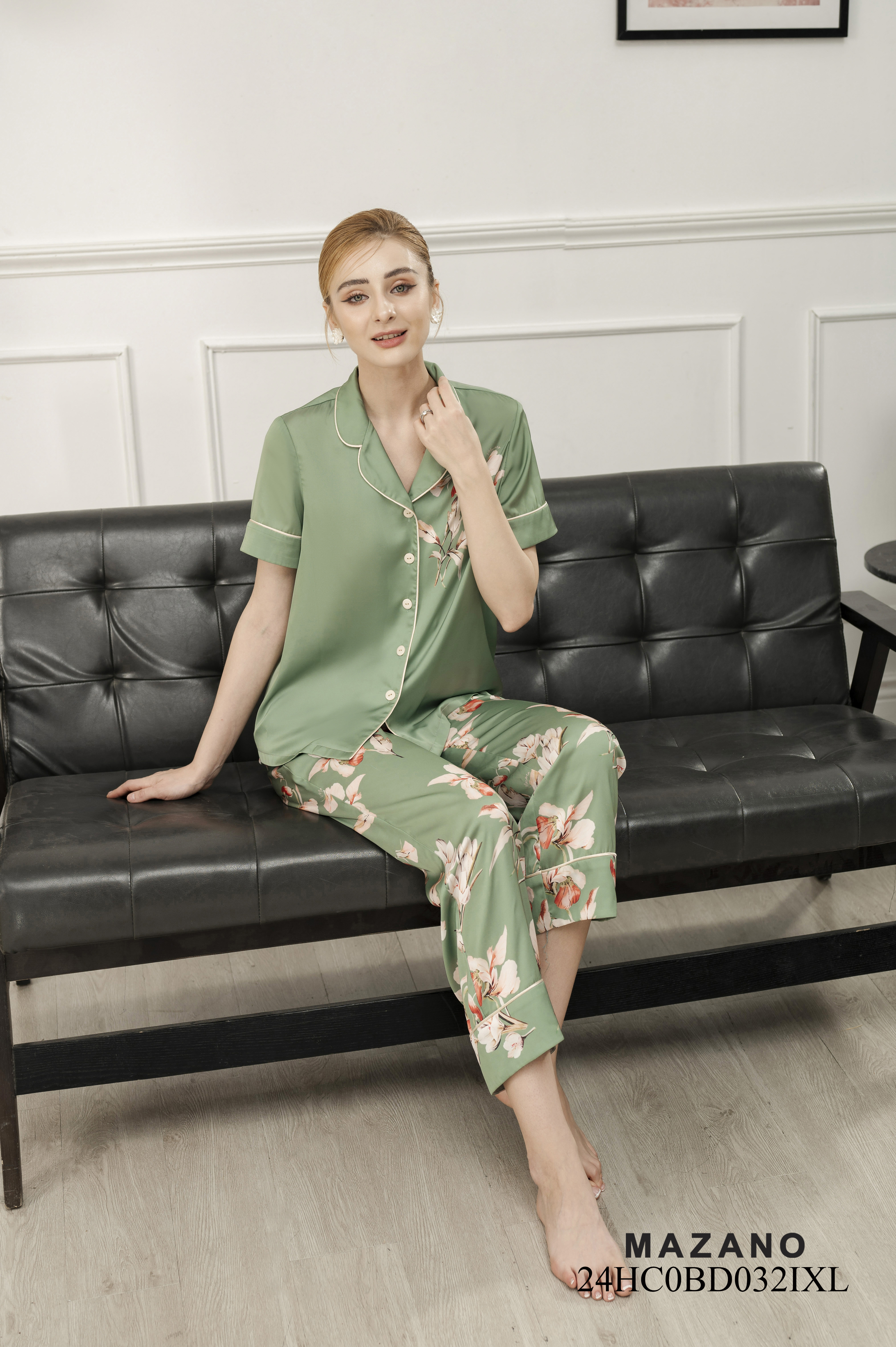 Bộ đồ mặc nhà in hoa pastel