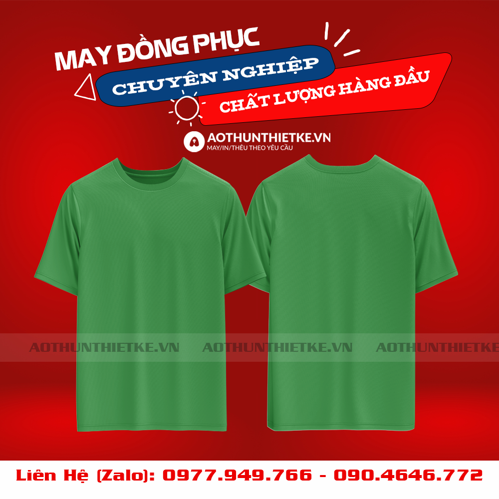 Áo Đồng Phục Cổ Tròn Xanh Két