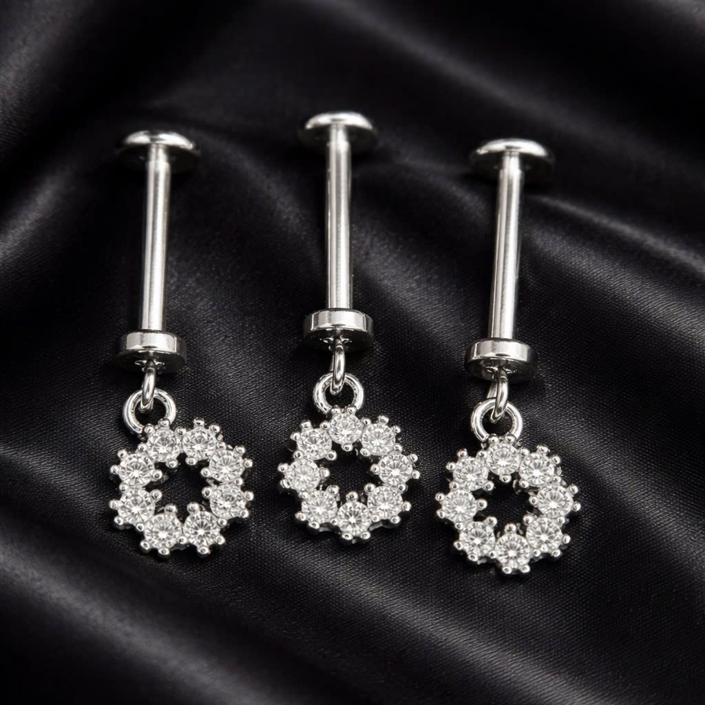 Khuyên kiểu vertical vòng hoa