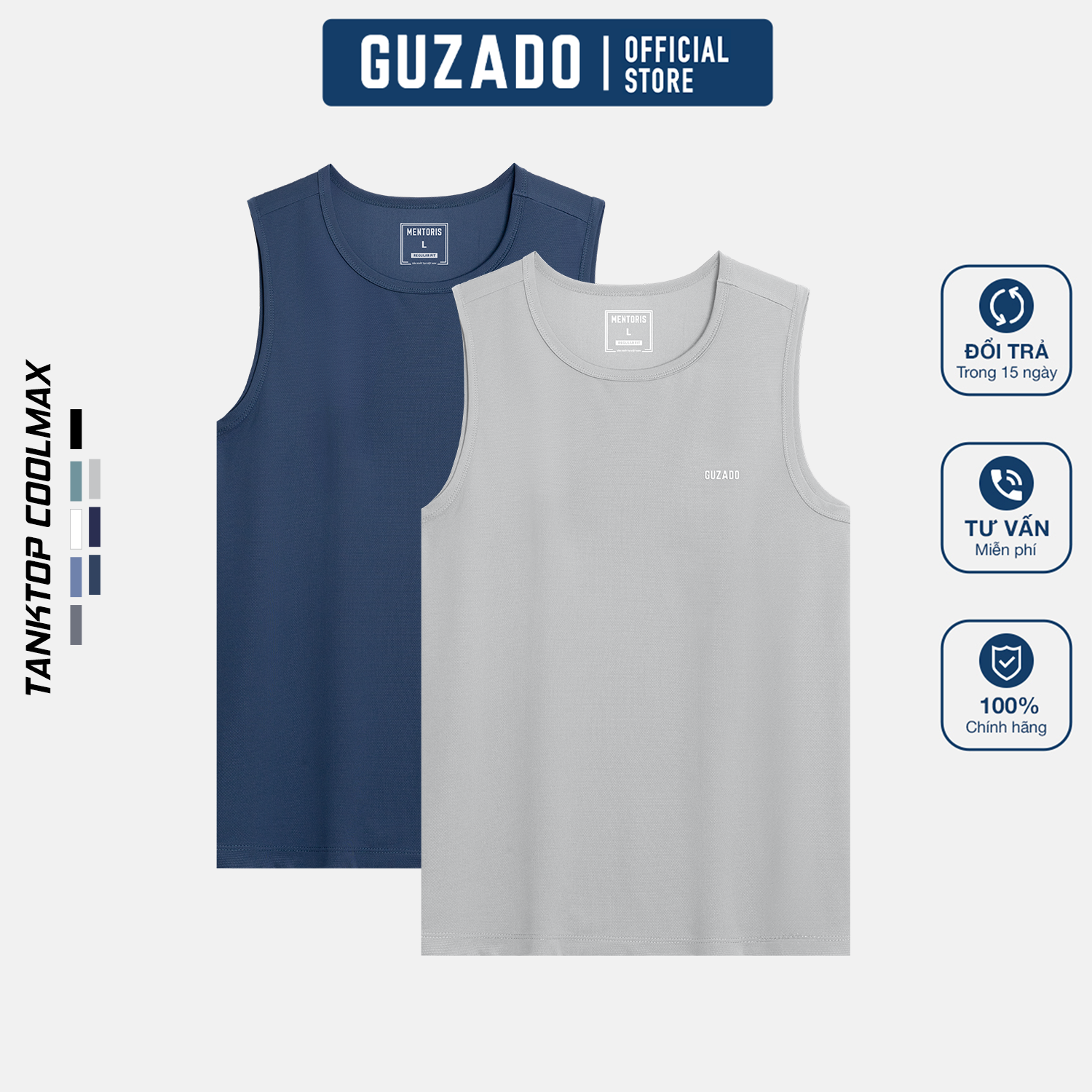 Áo Ba Lỗ Nam Guzado Tanktop Thể Thao Khỏe Khắn GTT05
