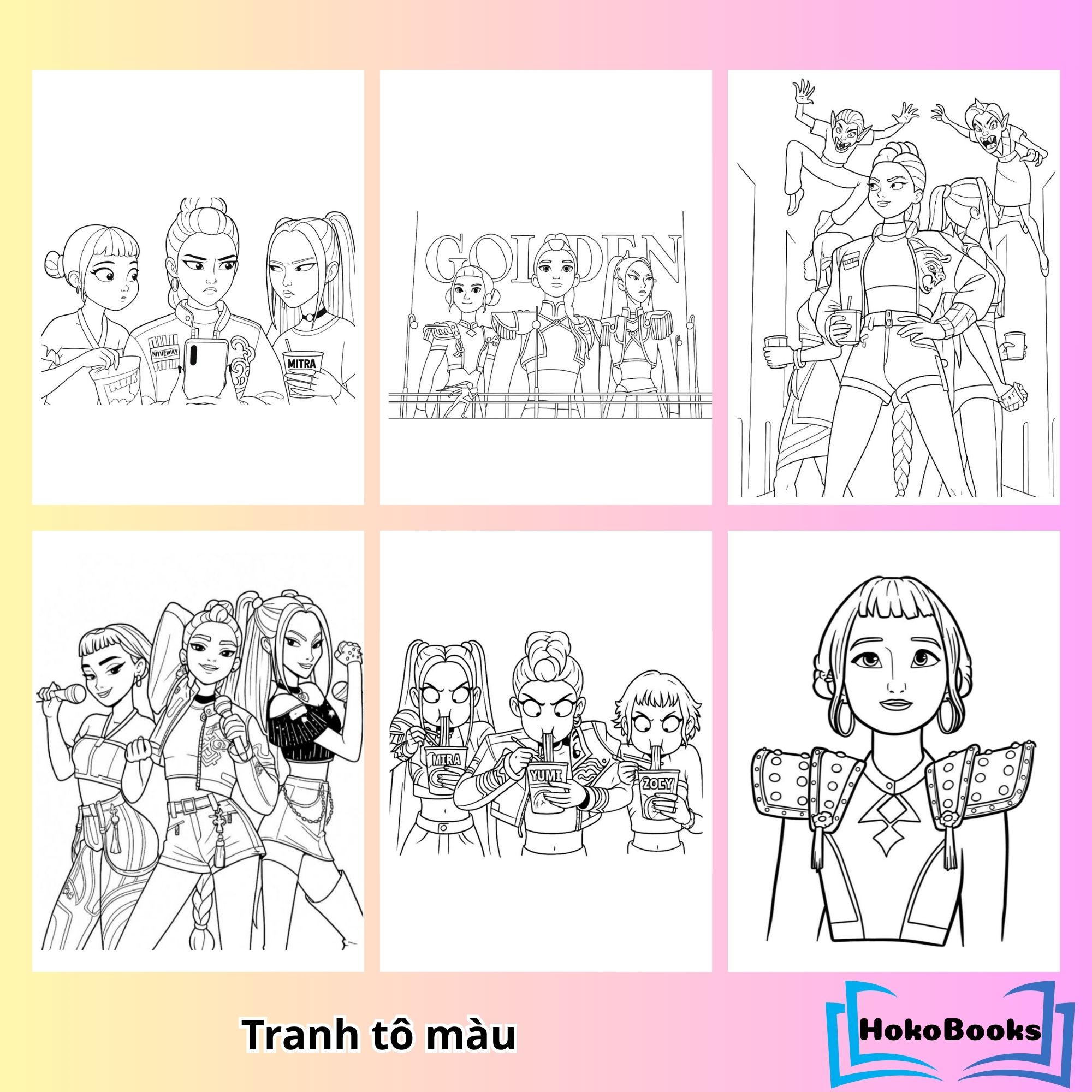 Tranh tô màu Kpop Demon Hunters A4_thumbnail_3