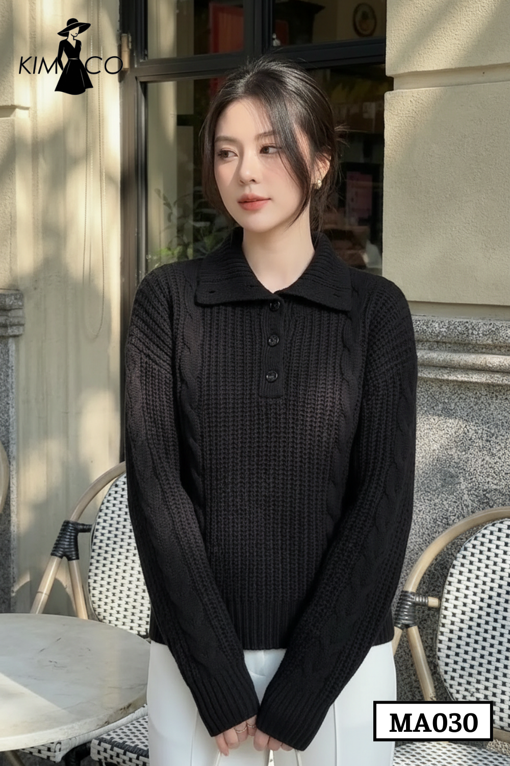 Áo Len Dệt Cổ Bẻ Thanh Lịch Tối Giản - MA030_thumbnail_2