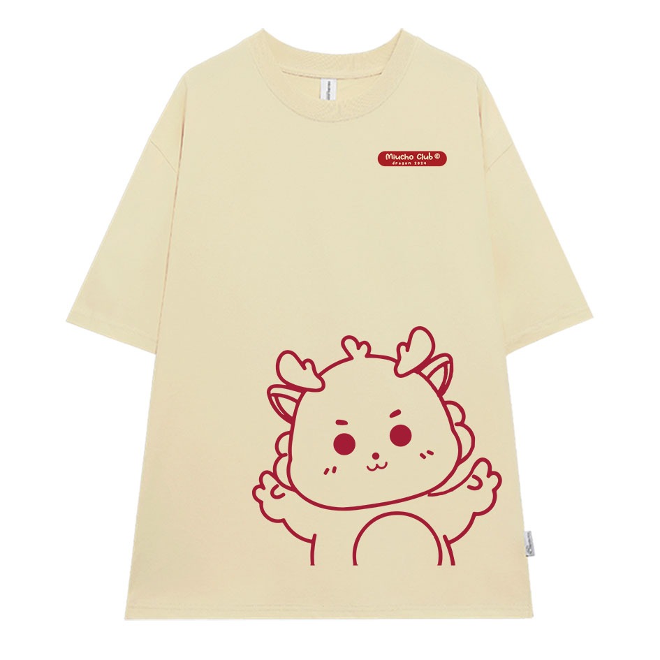 Áo thun in hình rồng local brand form rộng ATD743 Miucho cotton cổ tròn in graphic_thumbnail_0