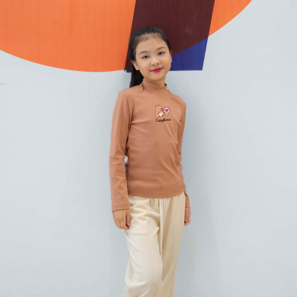 Áo thun bé gái tay dài chất liệu cotton bozip - Áo cổ trẻ em cổ lọ - LOZA G0221_thumbnail_11