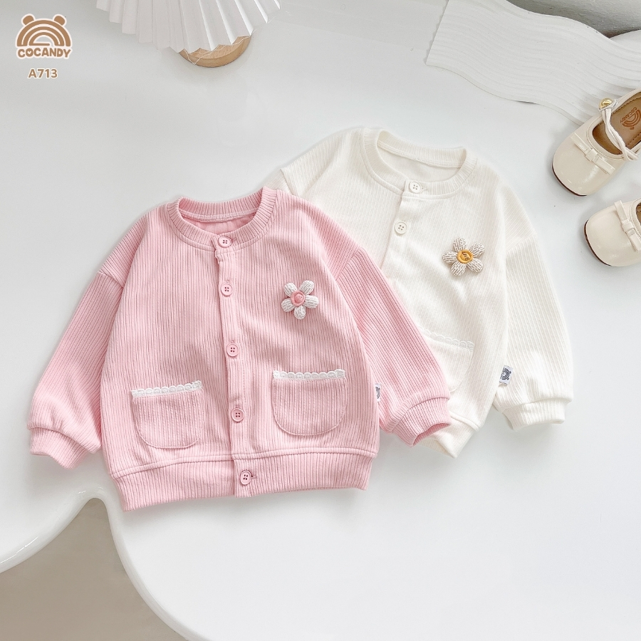 Áo cadigan HỒNG 2 túi viền ren_thumbnail_3