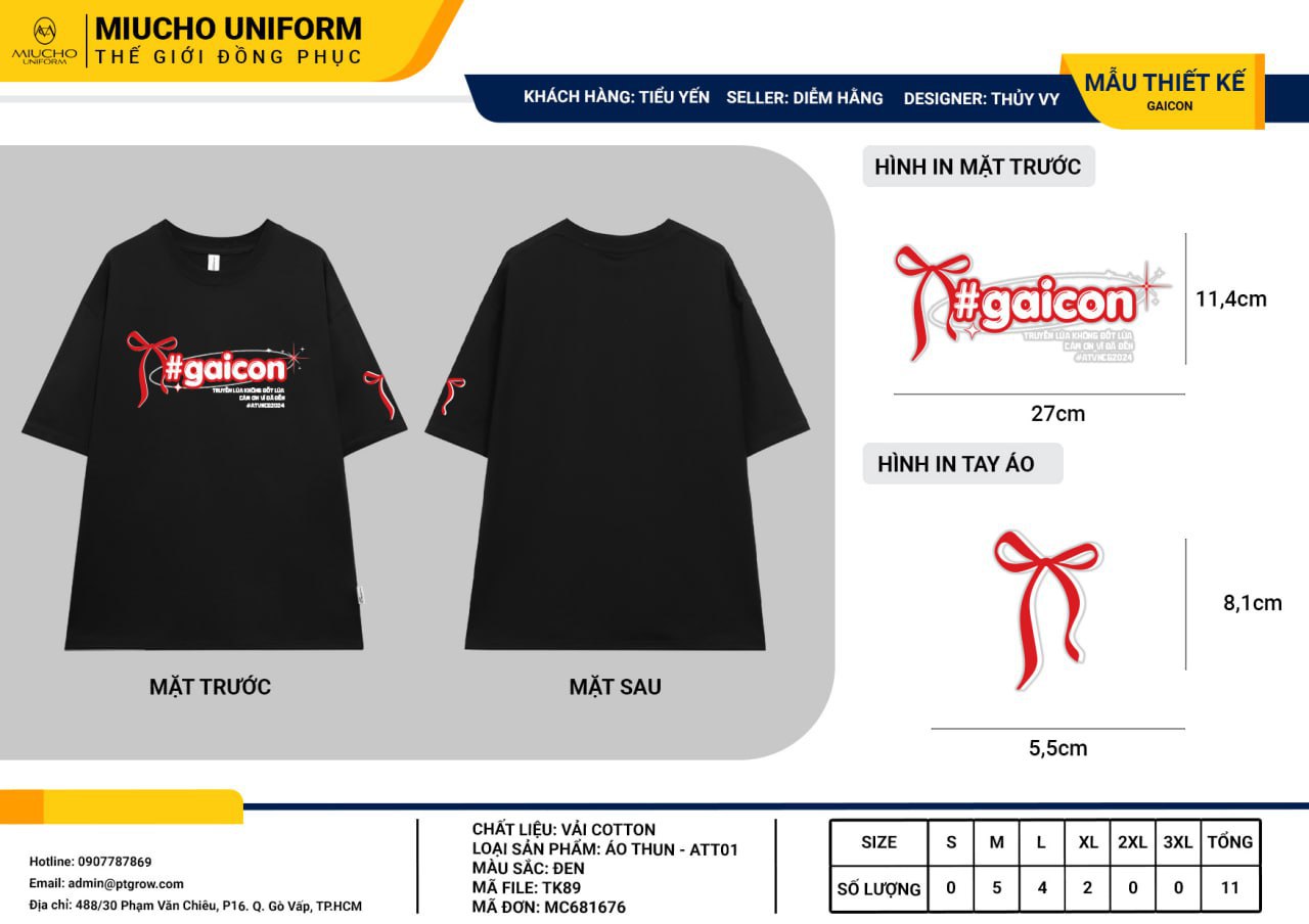 Áo thun thiết kế như yêu cầu TK91