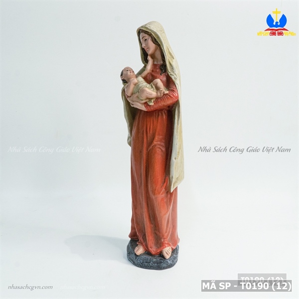 Tượng Mẹ bồng Chúa đỏ 25cm_thumbnail_2