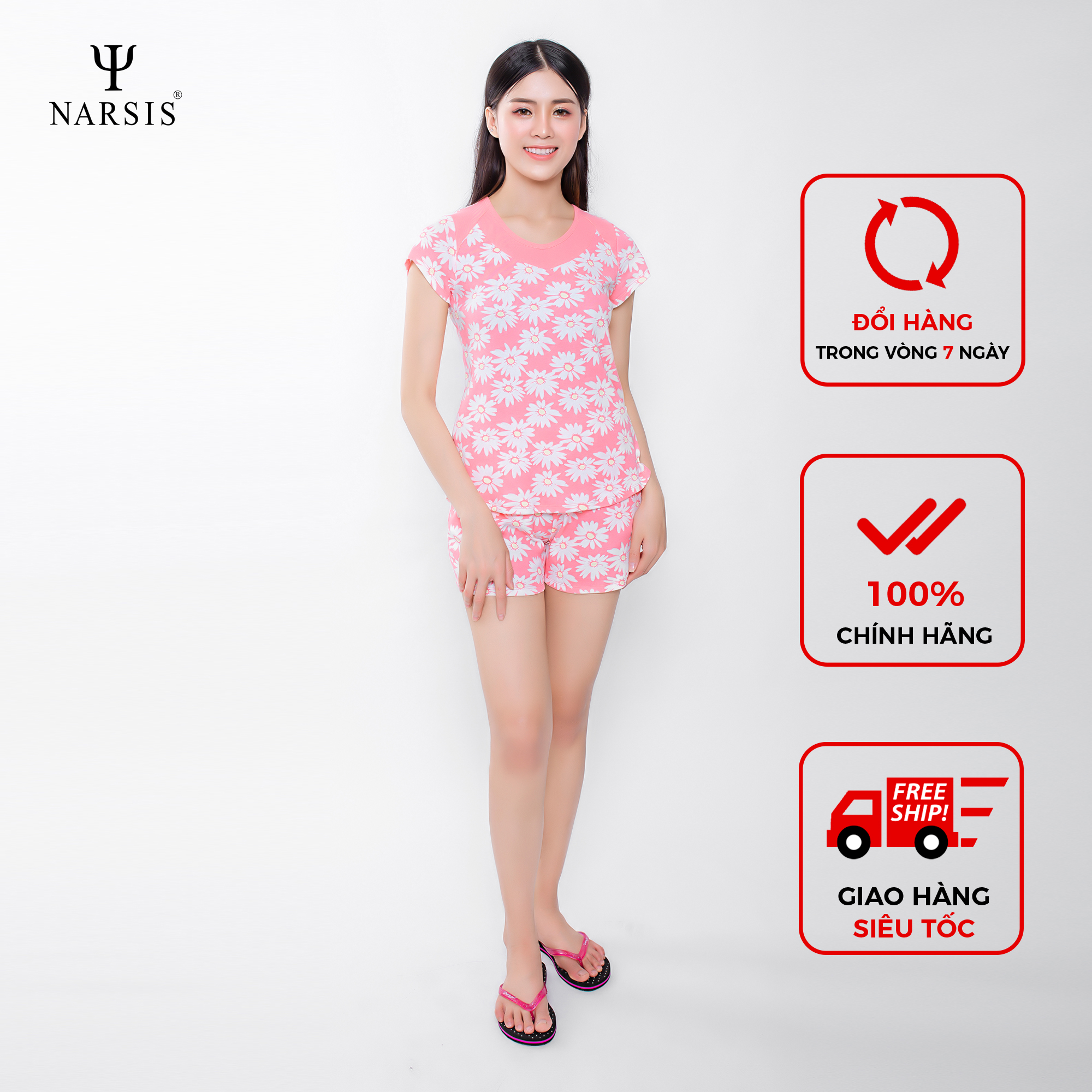 BỘ HÈ NỮ M8093 NARSIS CHẤT LIỆU THOÁNG MÁT, DỄ CHỊU, THOẢI MÁI CẢ NGÀY, DỄ VẬN ĐỘNG_thumbnail_2