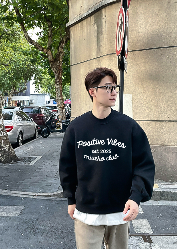 Áo sweater nam form boxy 1930 Miucho cổ tròn vải nỉ bông 350 GSM dày dặn in typography_thumbnail_2